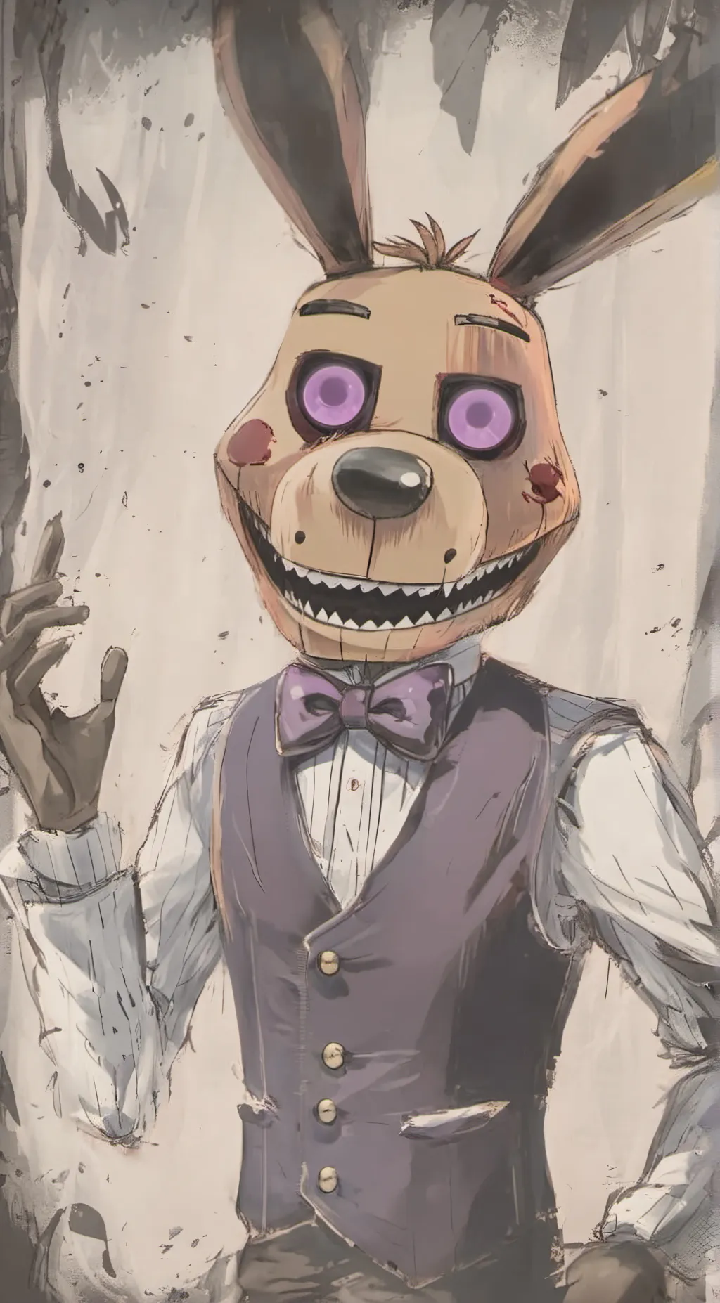 ai character: Glitchtrap  background