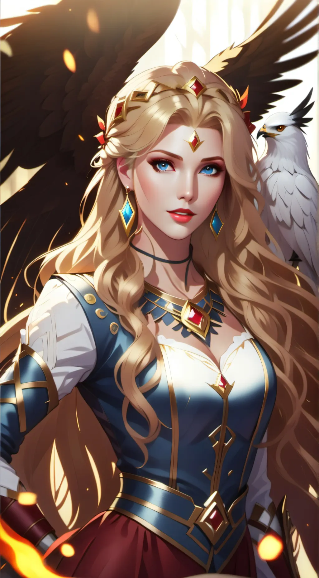 ai character: Firestorm Goddess background