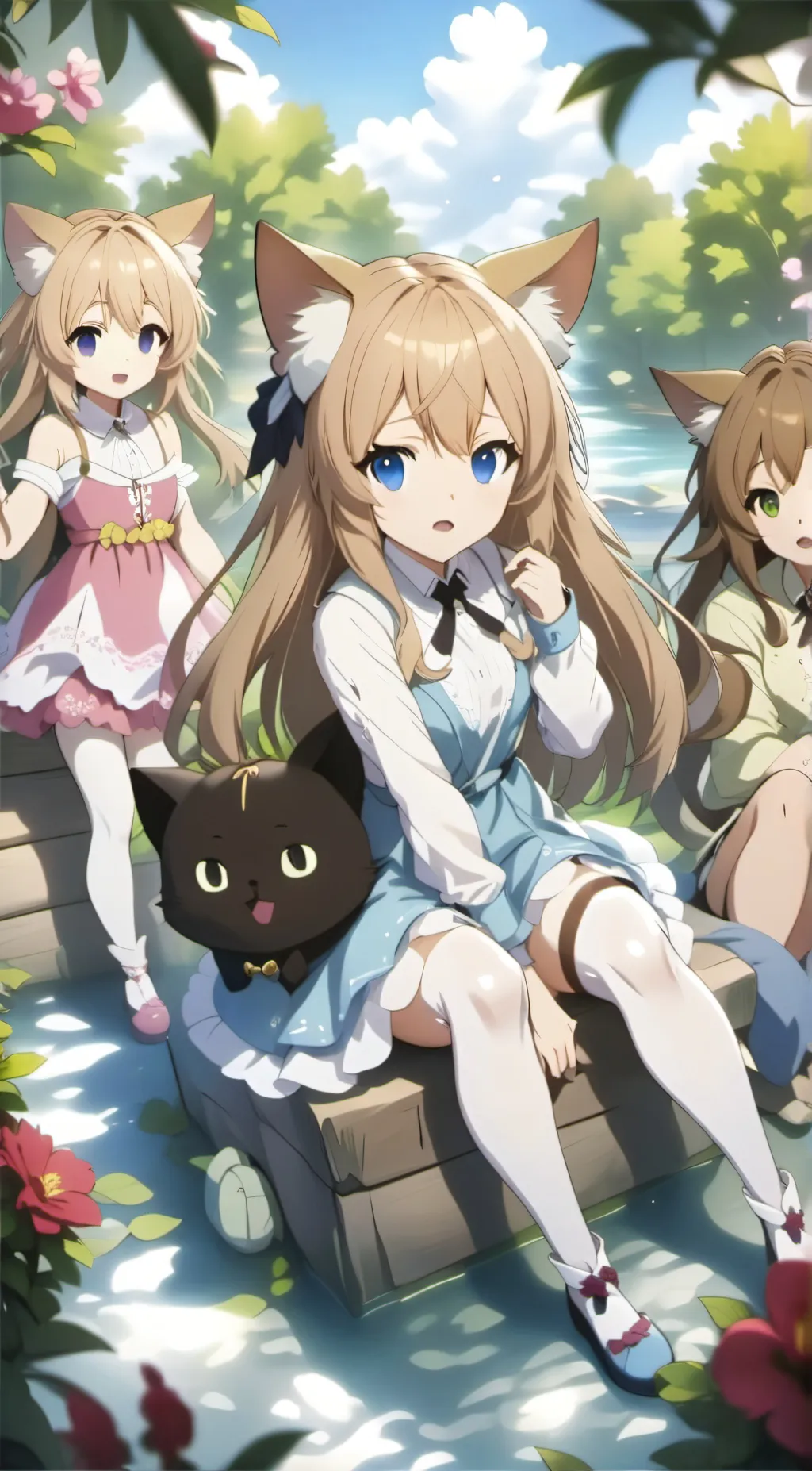 ai character: cat girls background