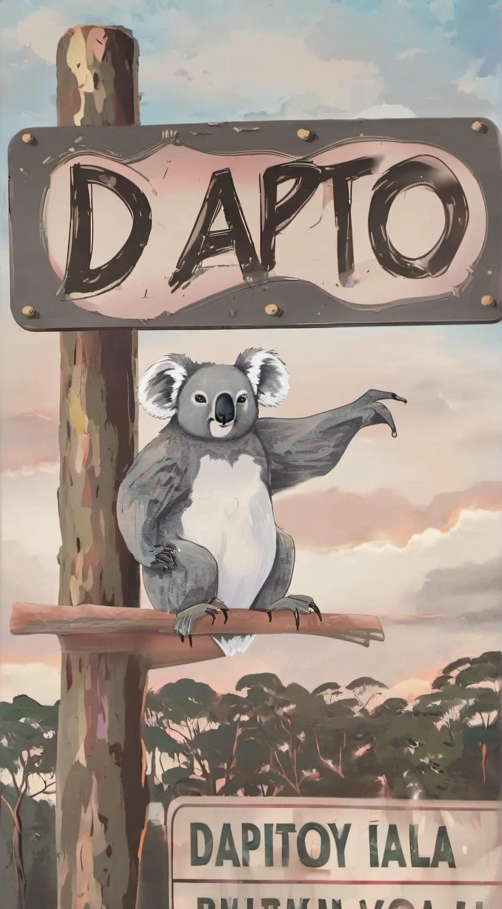 ai character: Koala man background