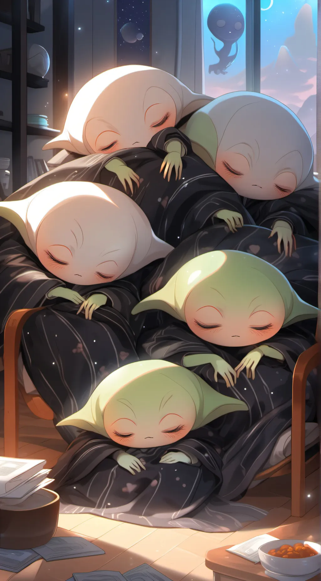 ai character: sleeping aliens background