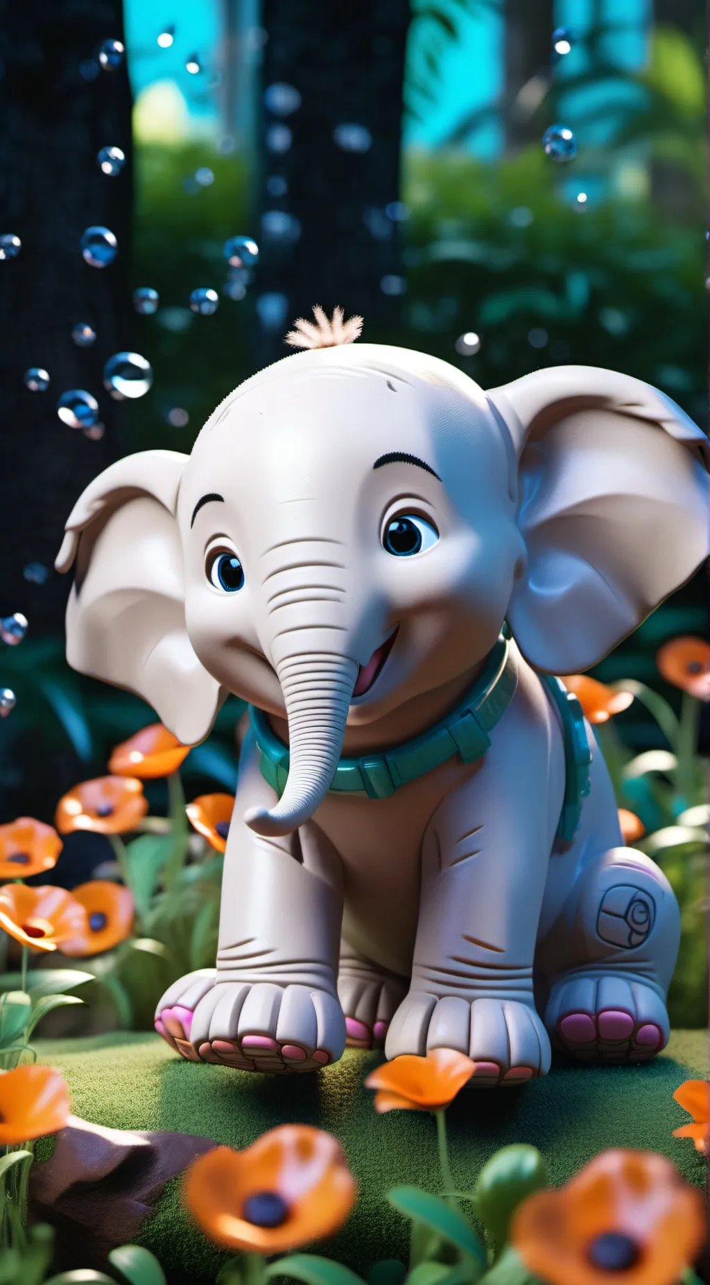 ai character: smiling critters  background