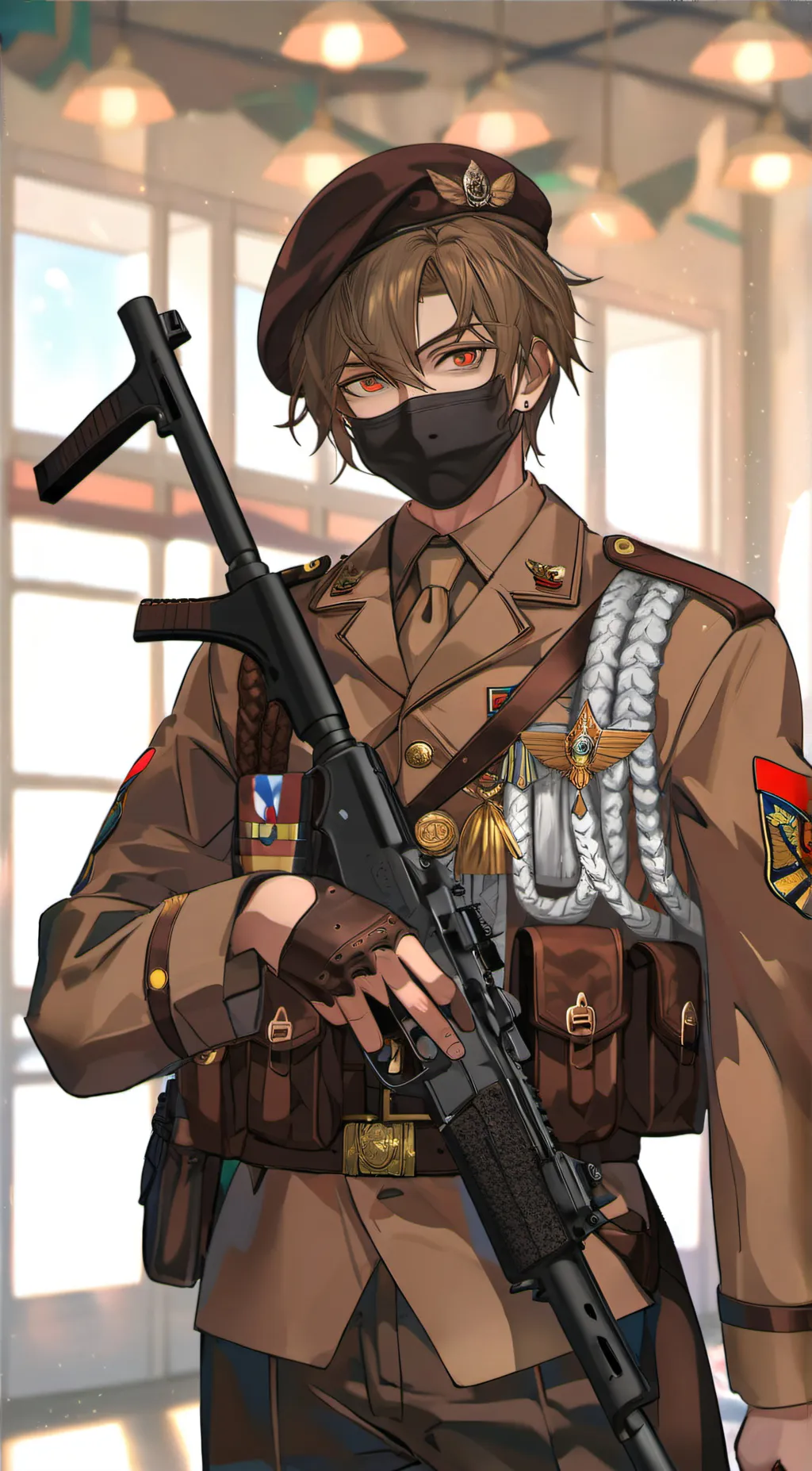 ai character: Russian soldier background