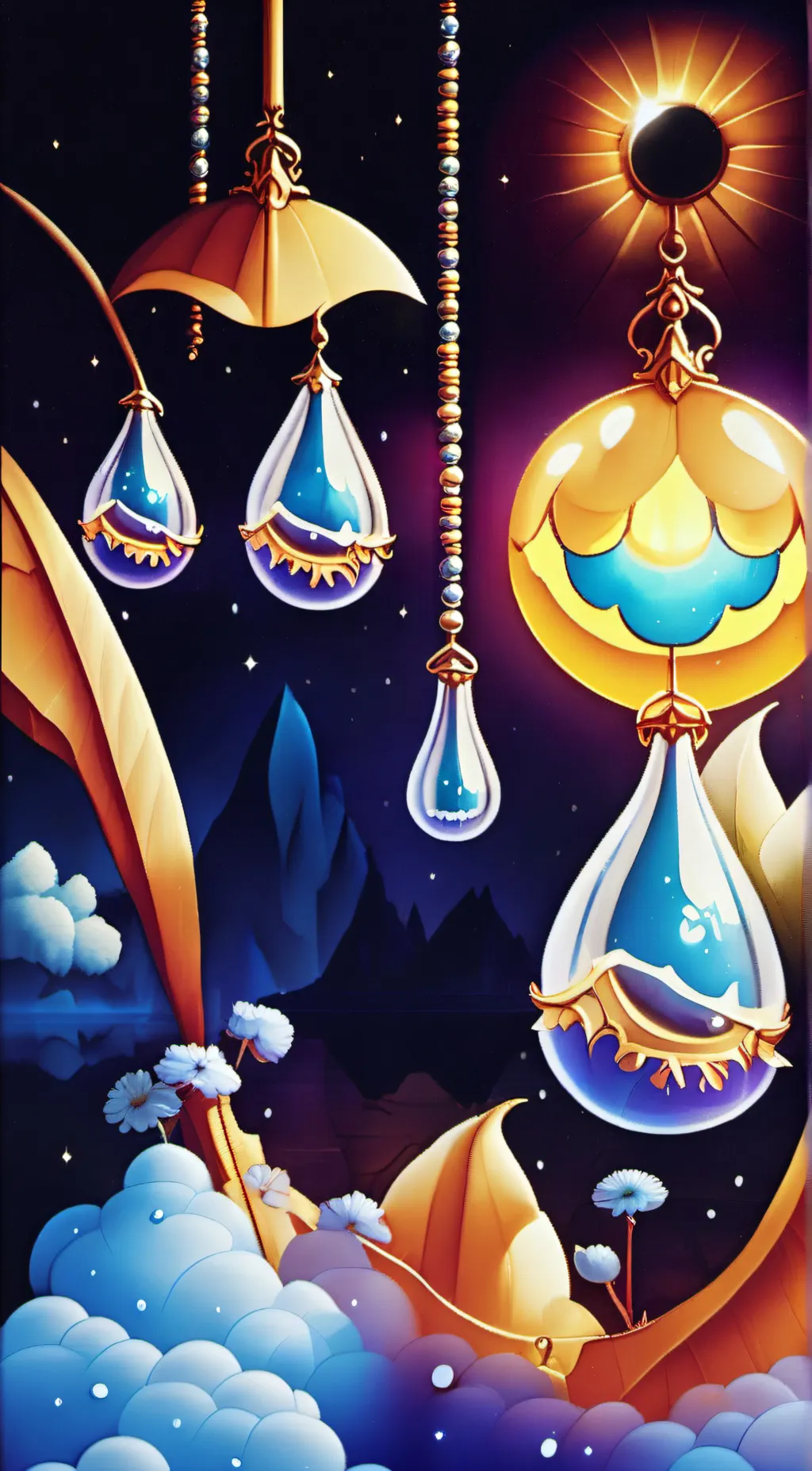 ai character: moon and sun background