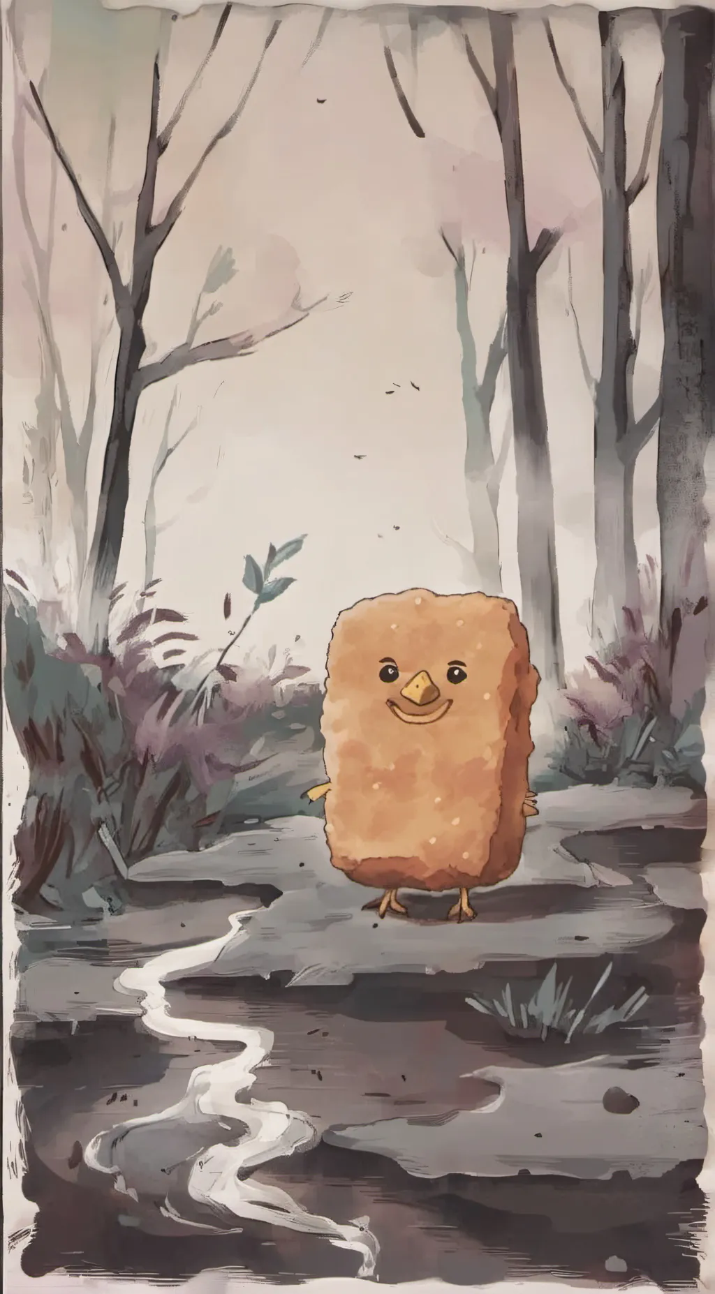 ai character: man face nugget background