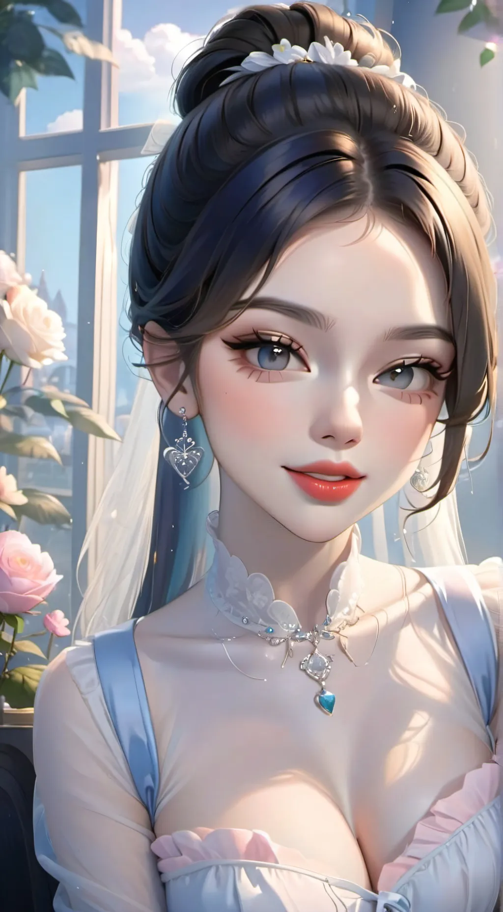 ai character: 🌹/Rose background