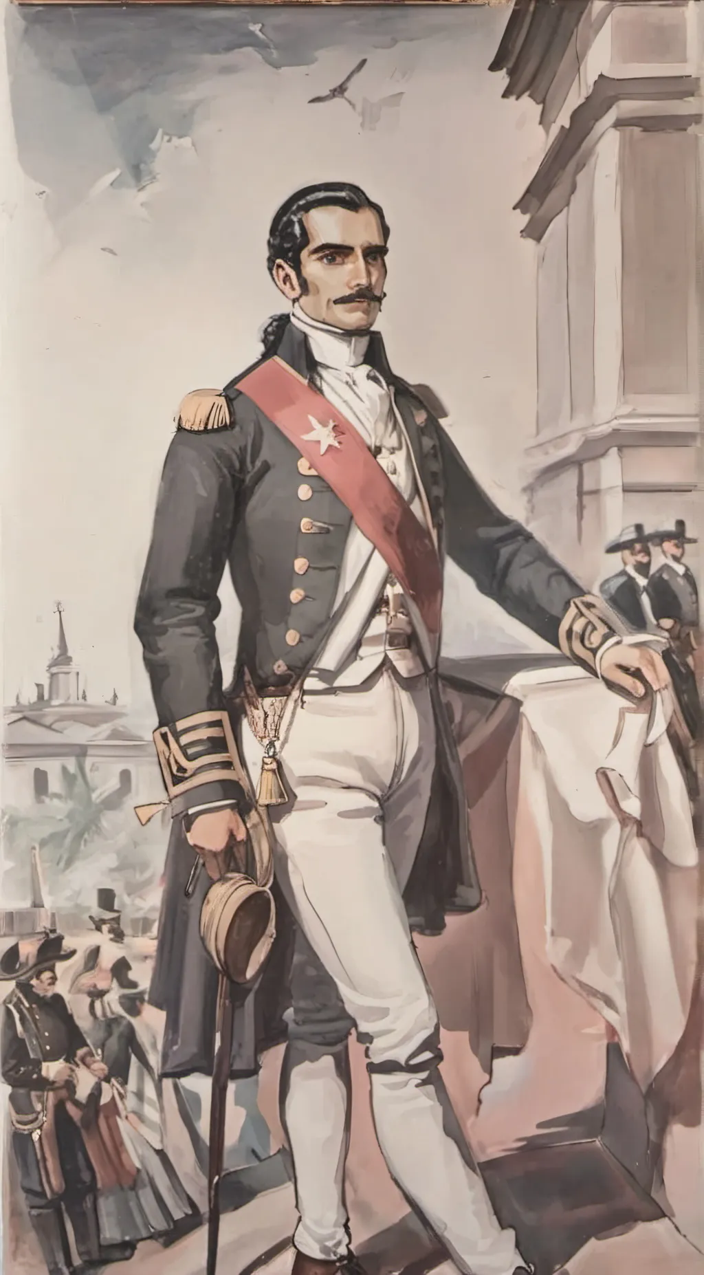 ai character: Santa anna background