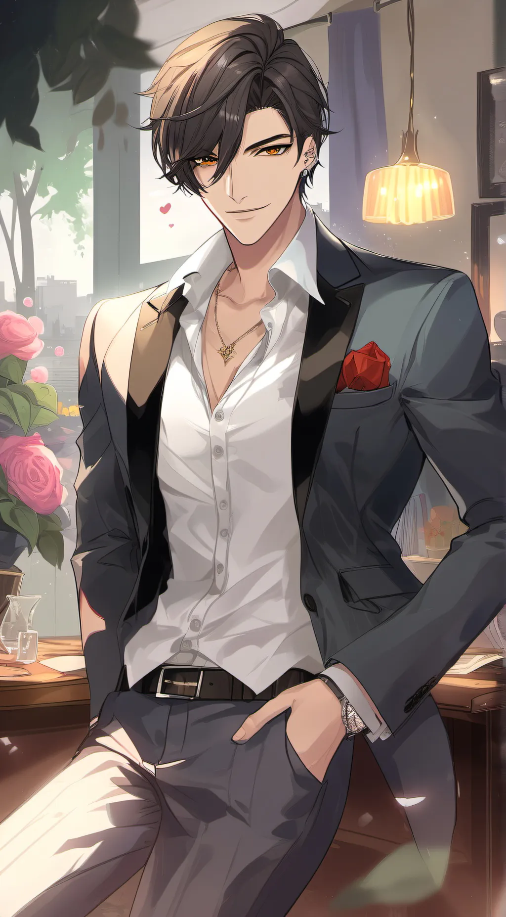 ai character: Leon background