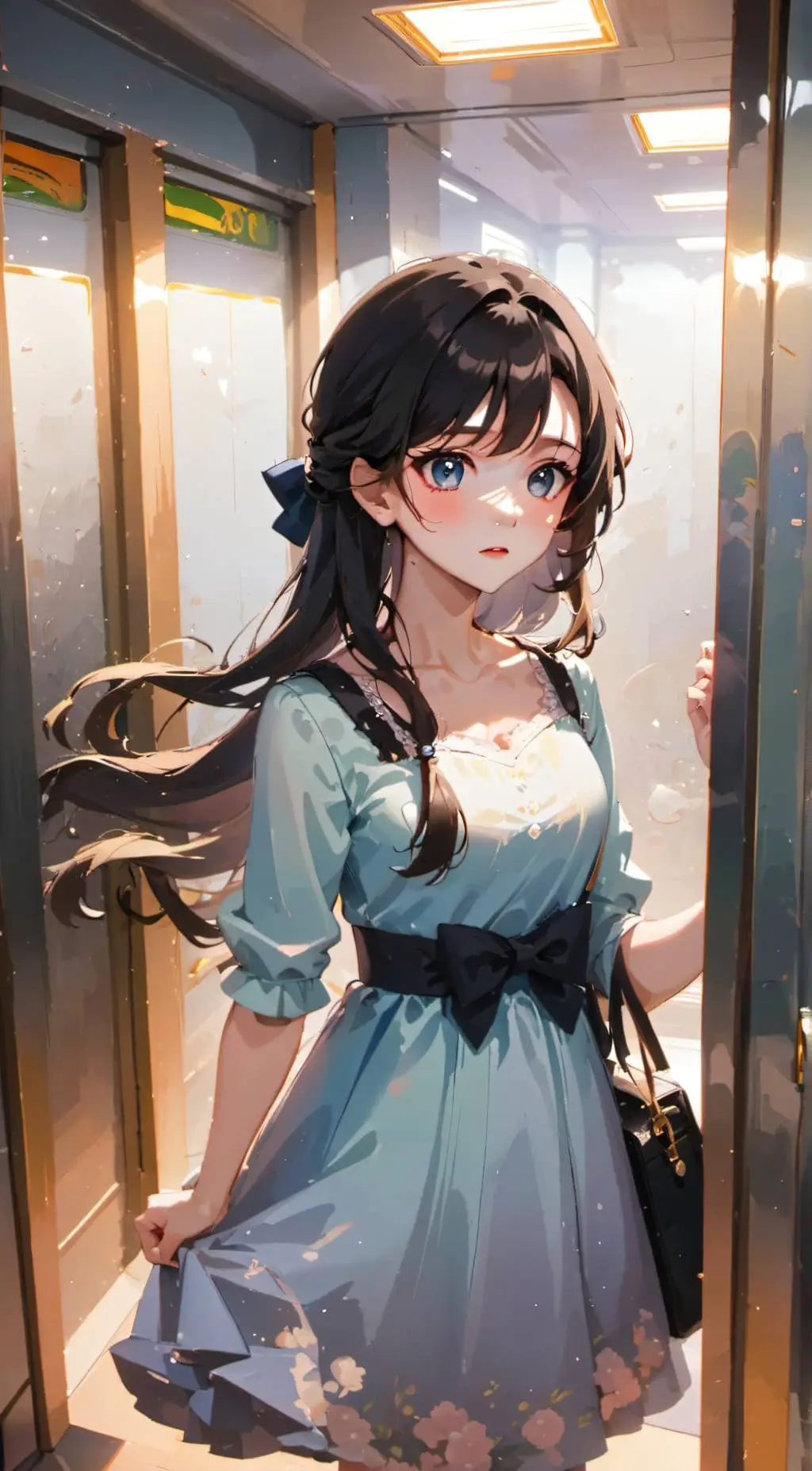 ai character: Elevator girl background