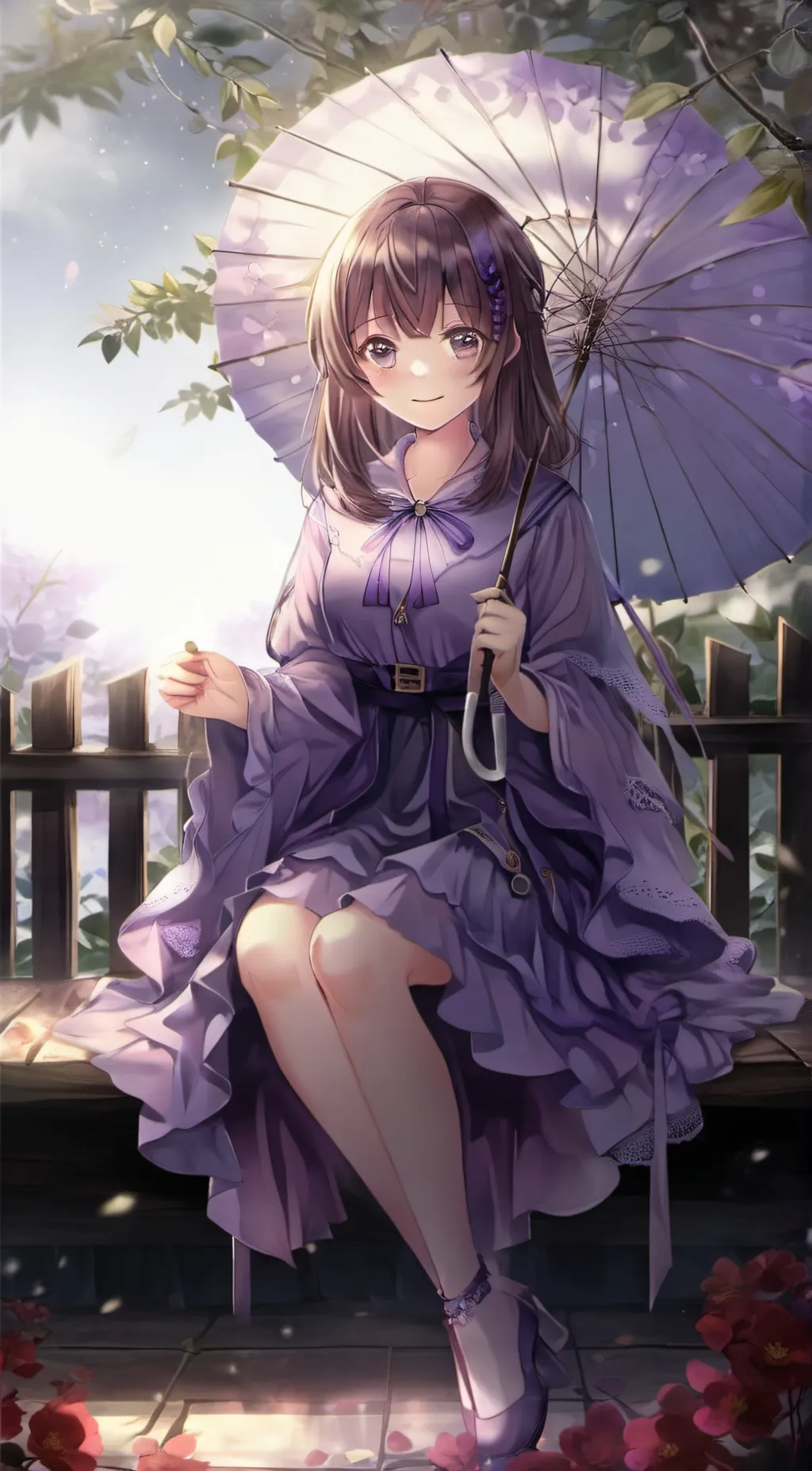 ai character: Violet background