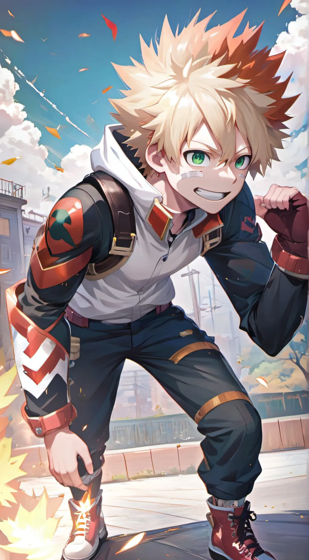 ai character: Katsuki Bakugo  background