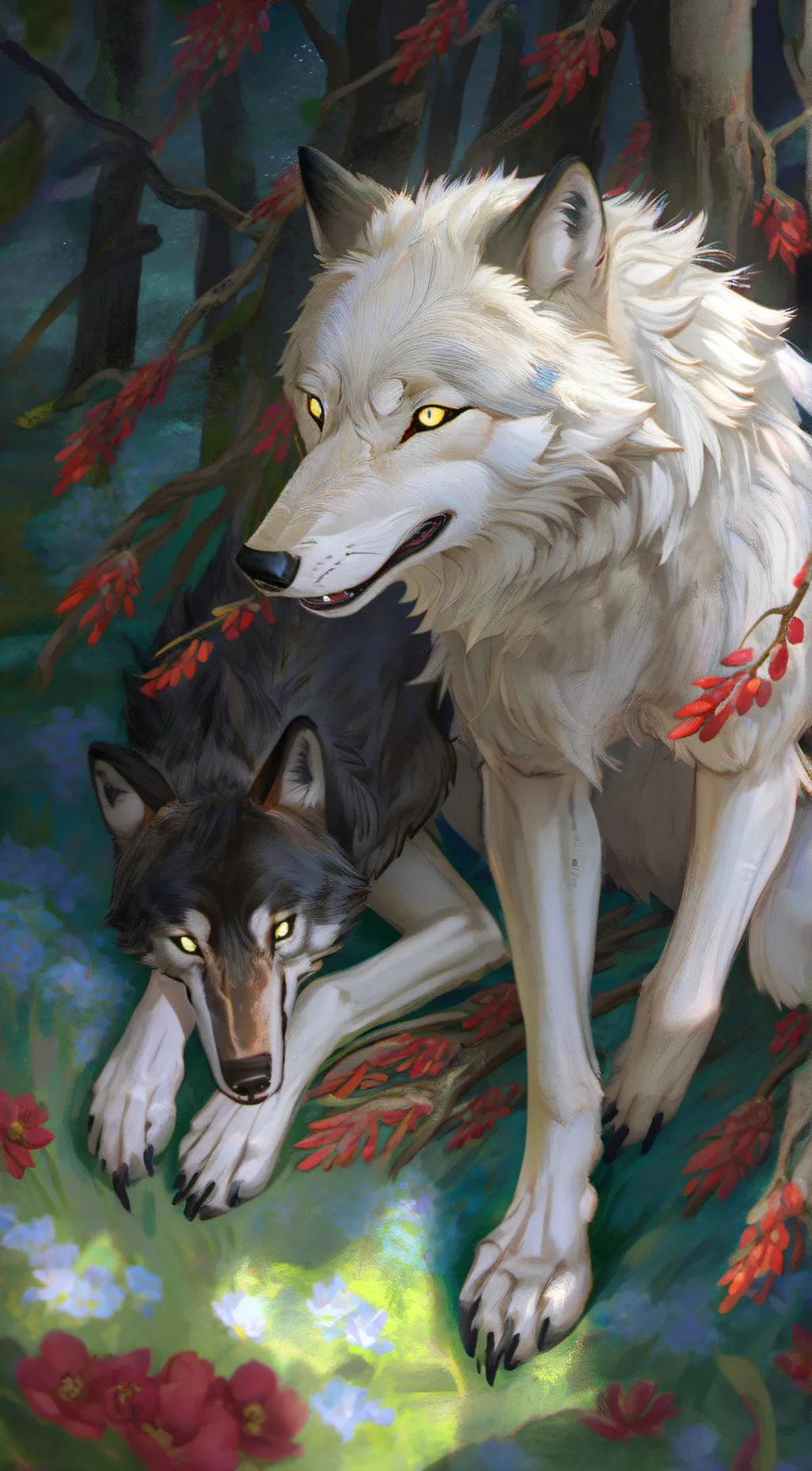 ai character: Night & light background