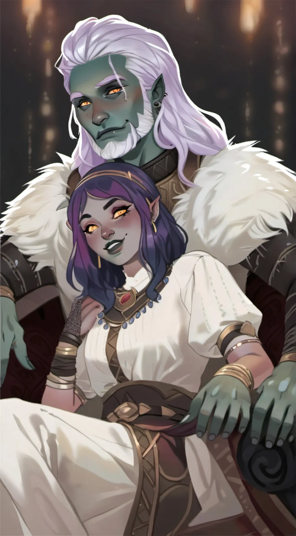 ai character: orc queen holly background