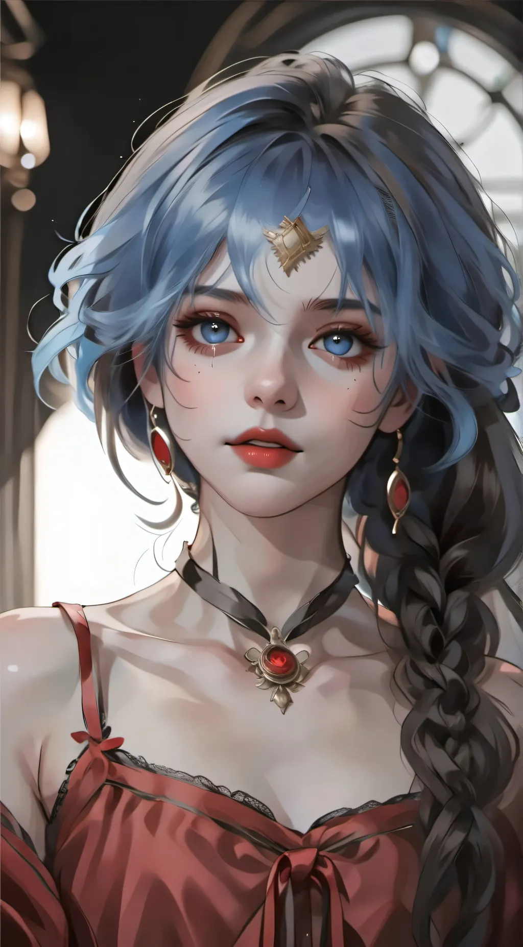 ai character: Violet background