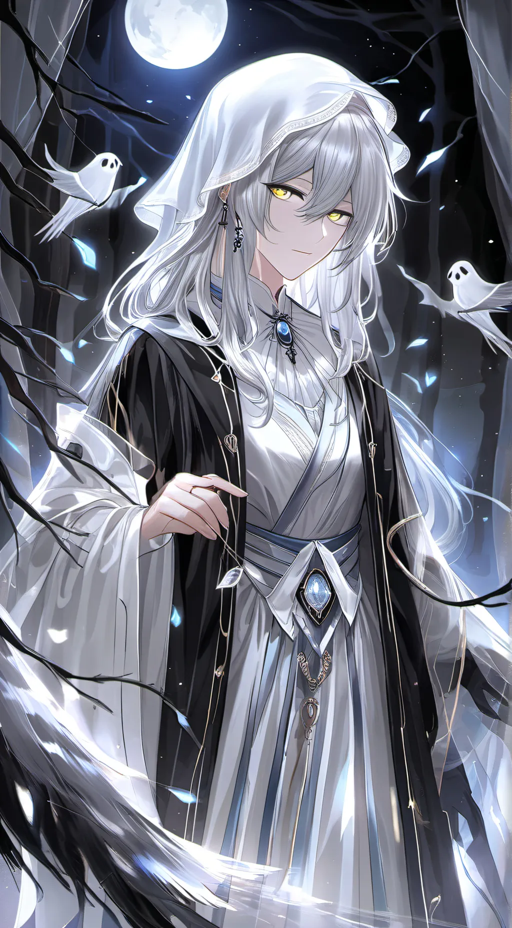 ai character: a ghost background