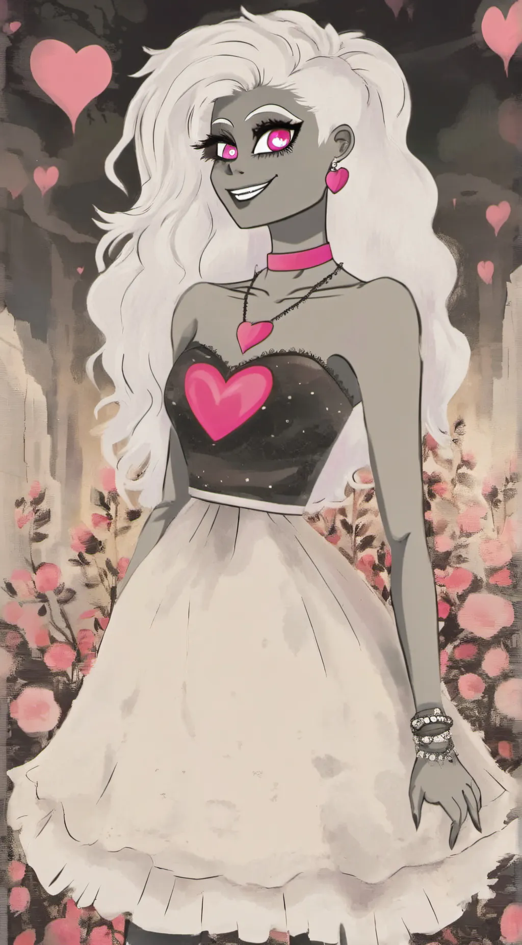 ai character: Reina (hazbin oc) background