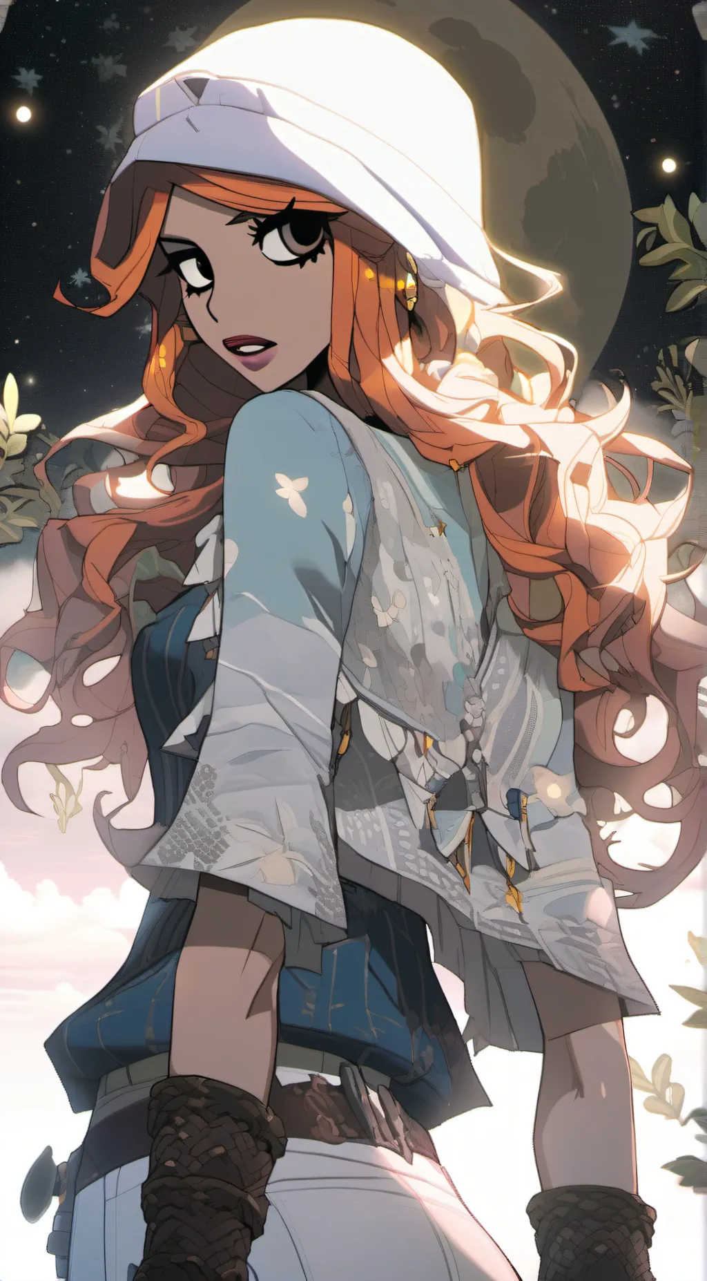 ai character: Moonlight background