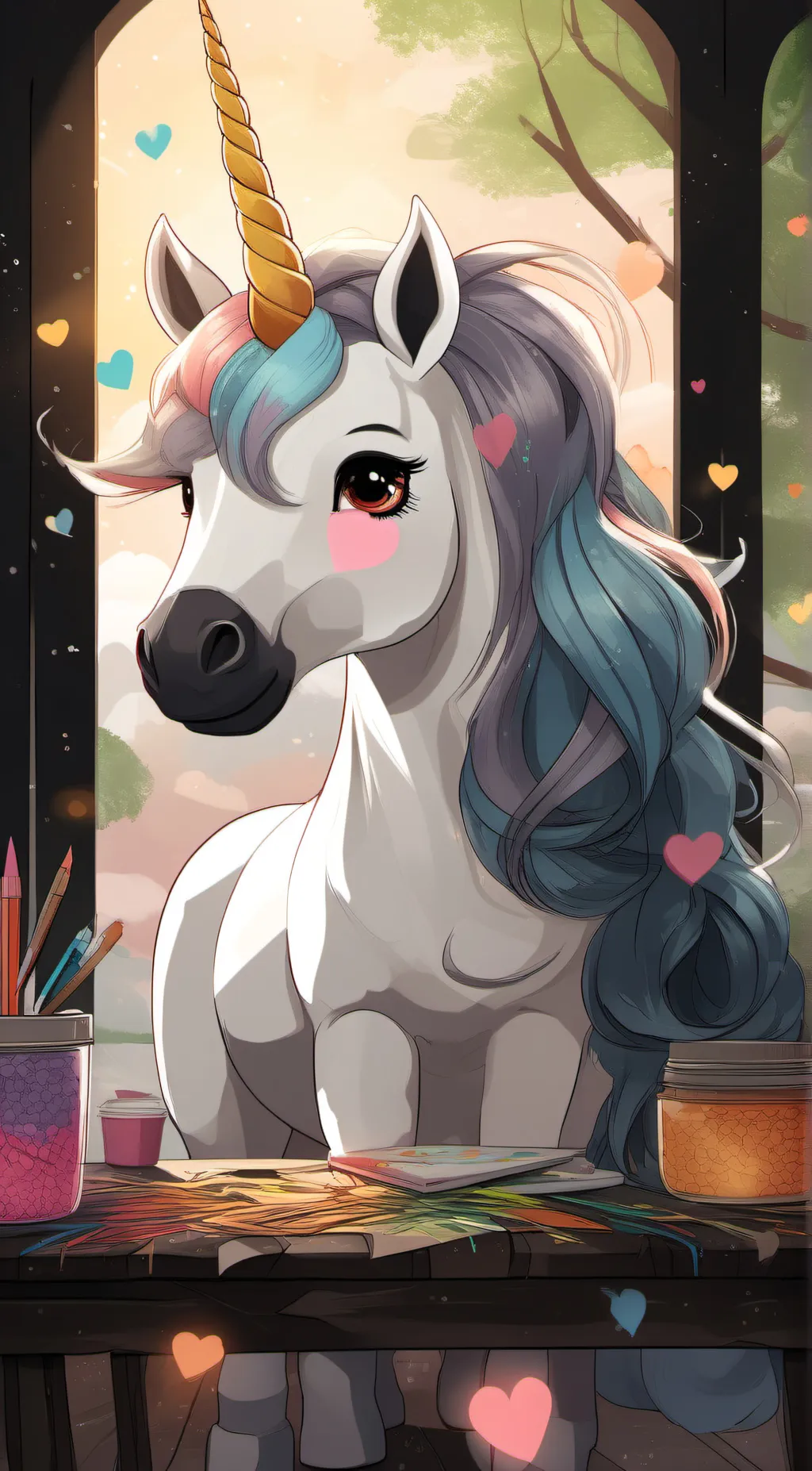 ai character: craftycorn  background