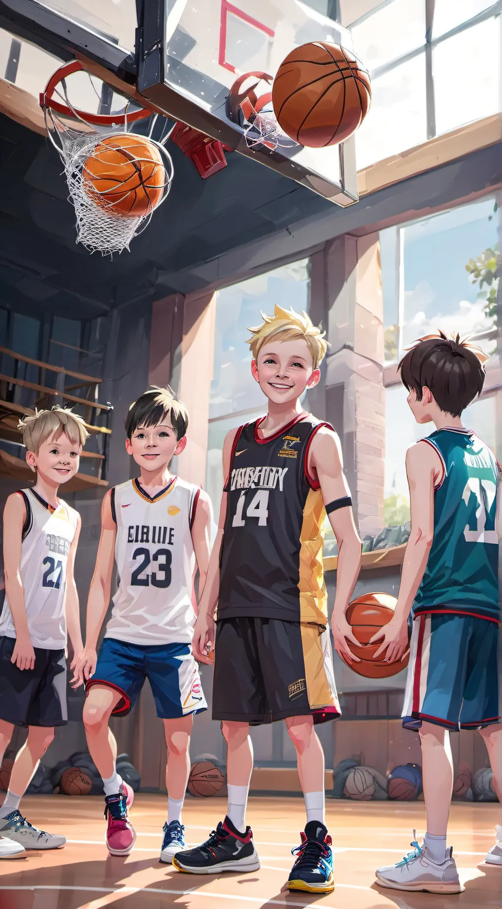 ai character: Basketball Kids background