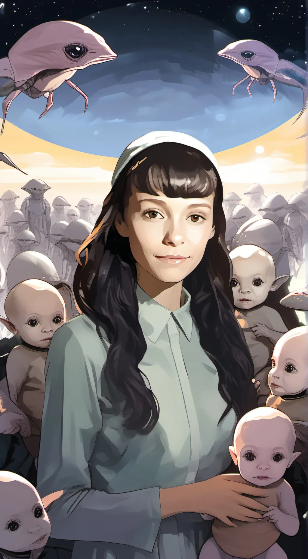 ai character: Ava and 200 ,babys background