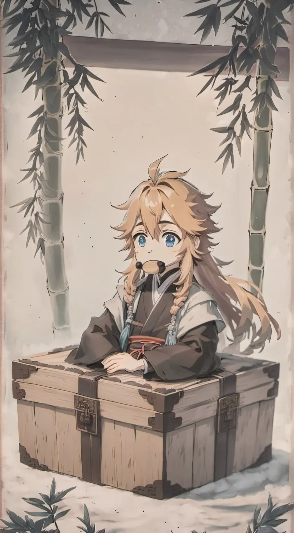 ai character: little douma  background