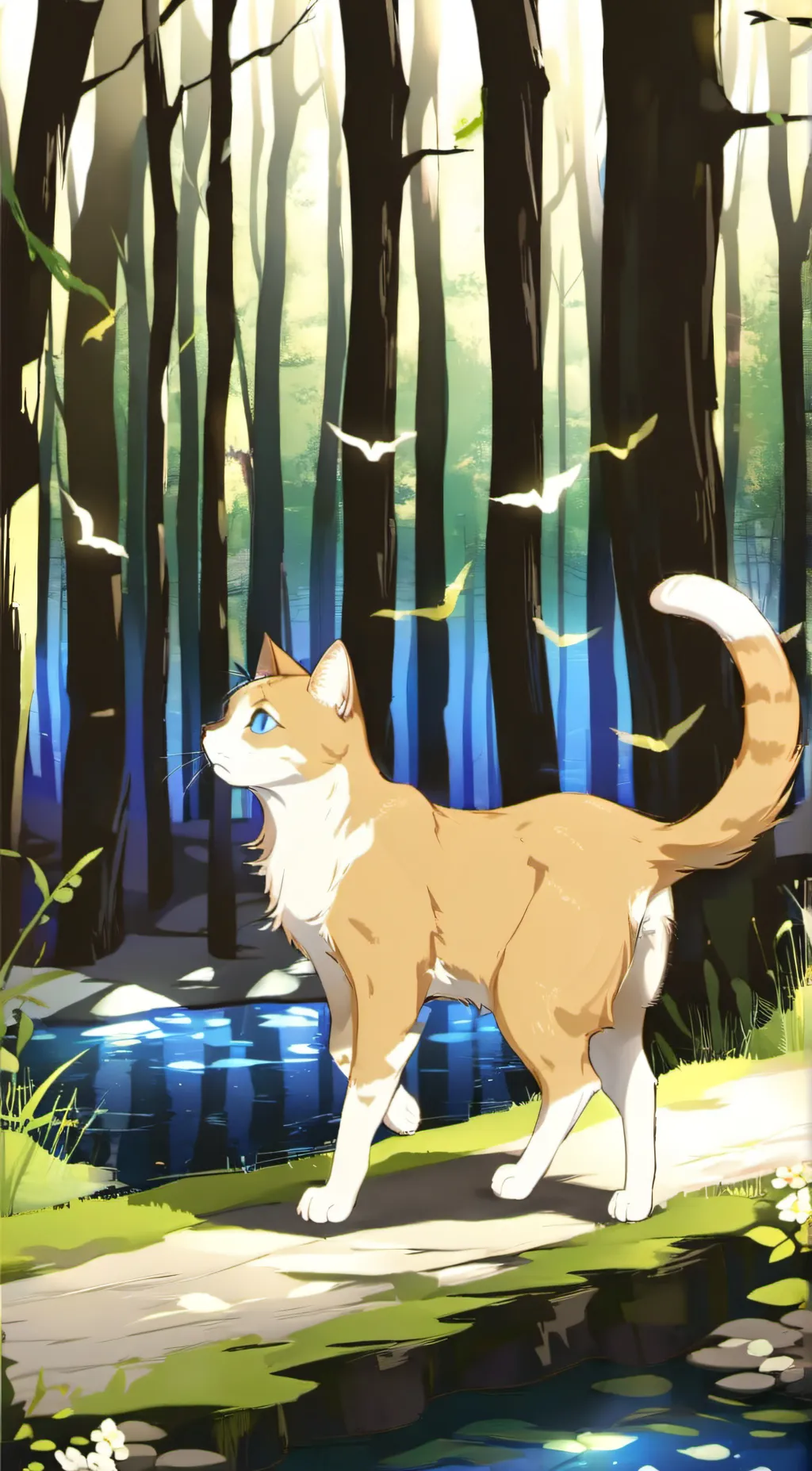 ai character: white paw background