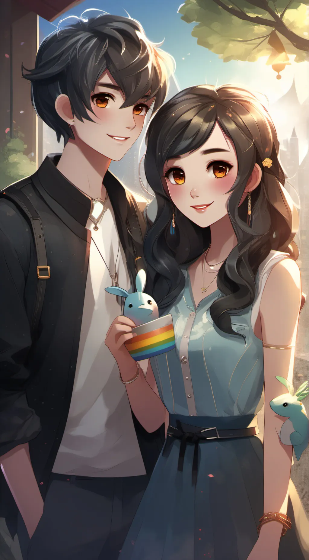 ai character: Rainbow friends  background