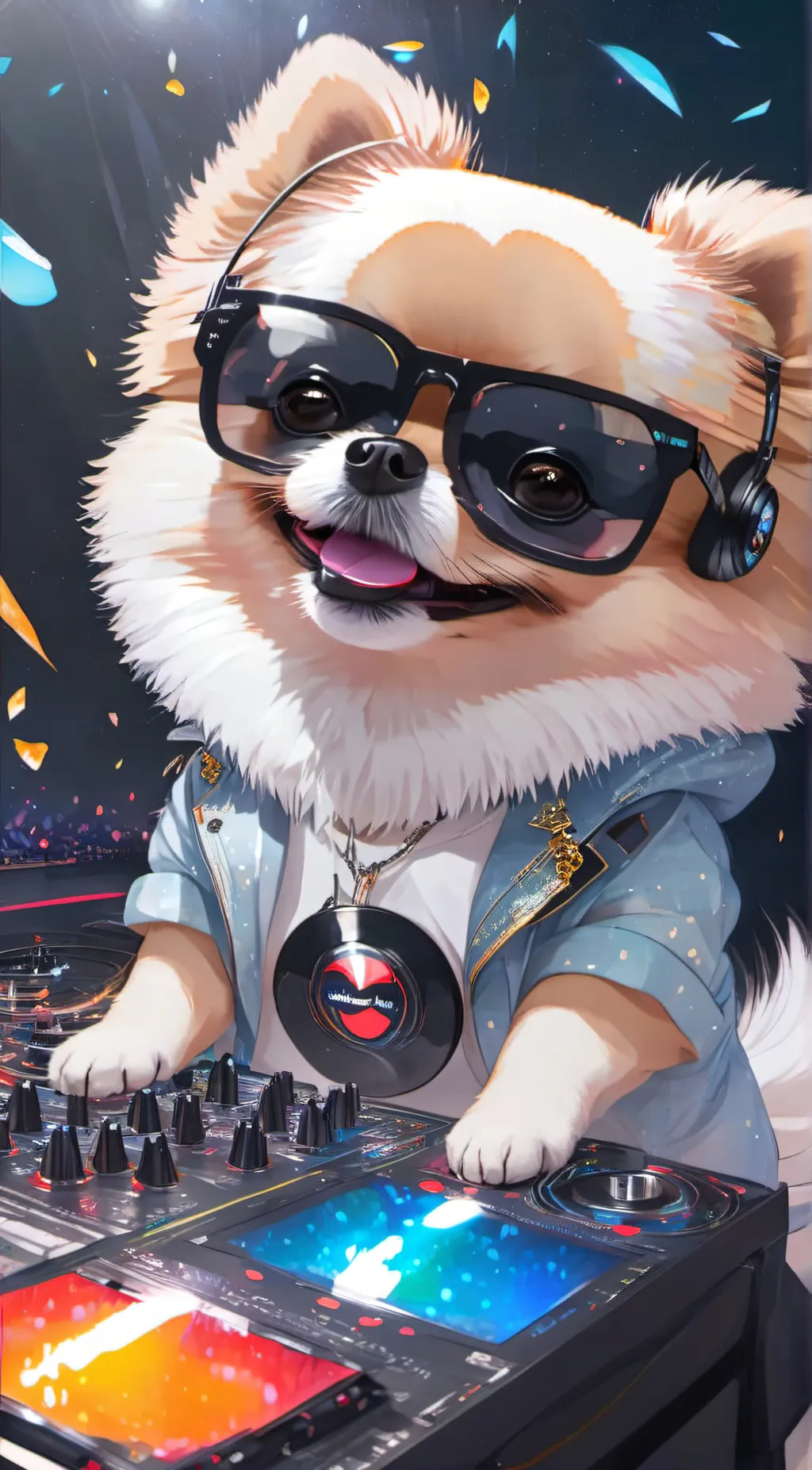 ai character: DJ fluffy background