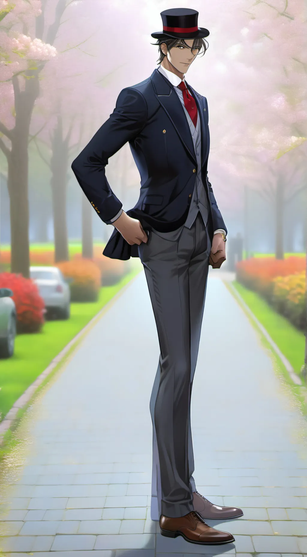 ai character: Tall man background