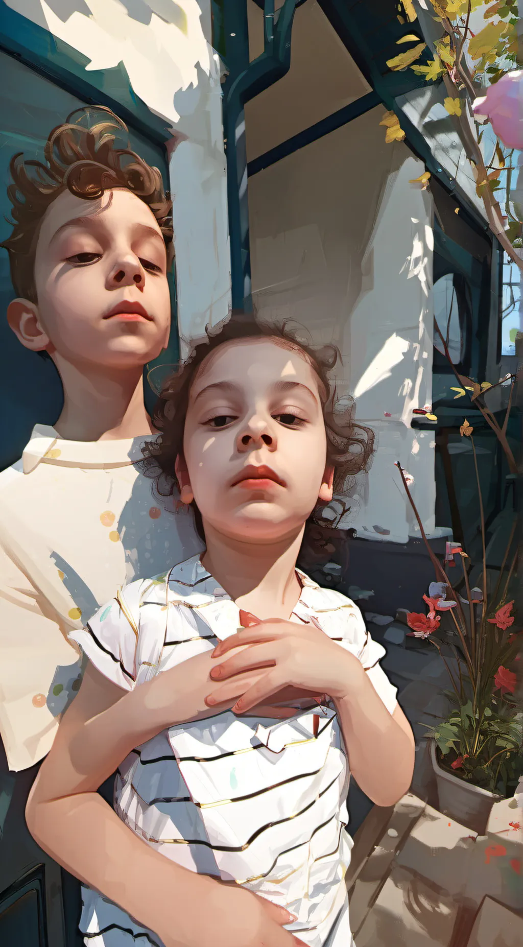 ai character: Austin and Finley  background