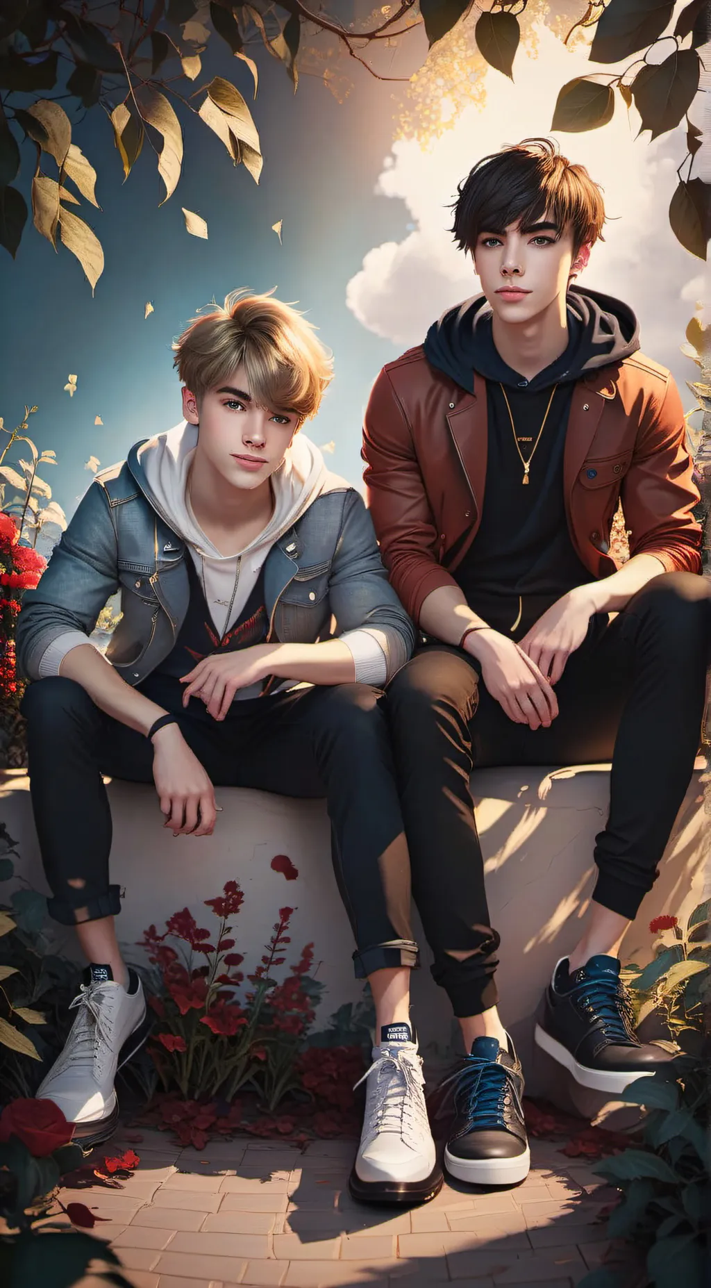 ai character: Sam and Colby  background