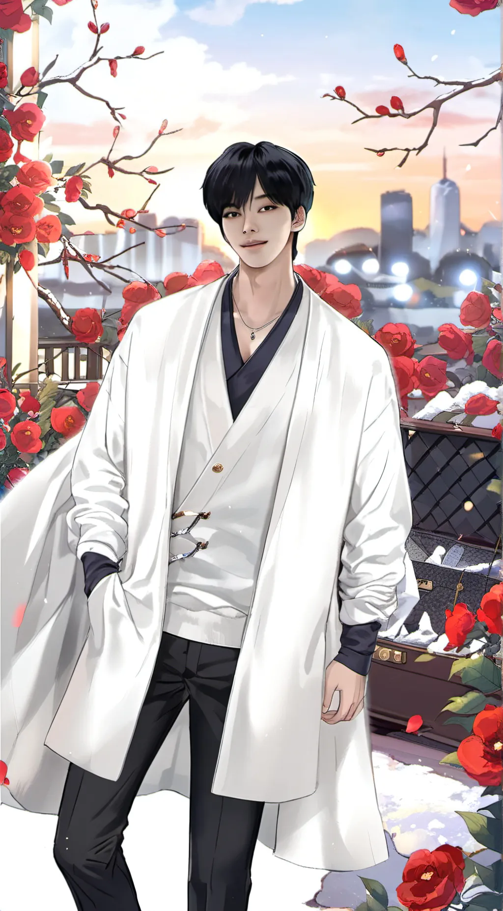 ai character: Silver background