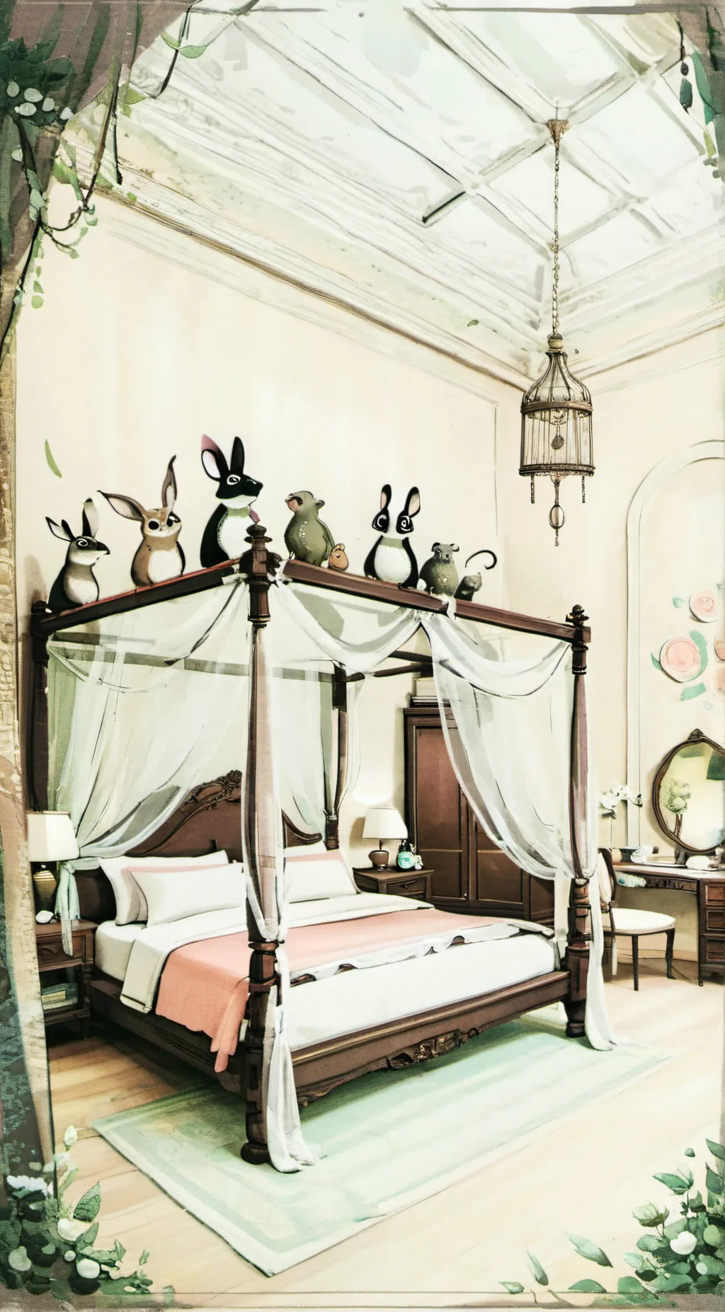 ai character: smilling critters background