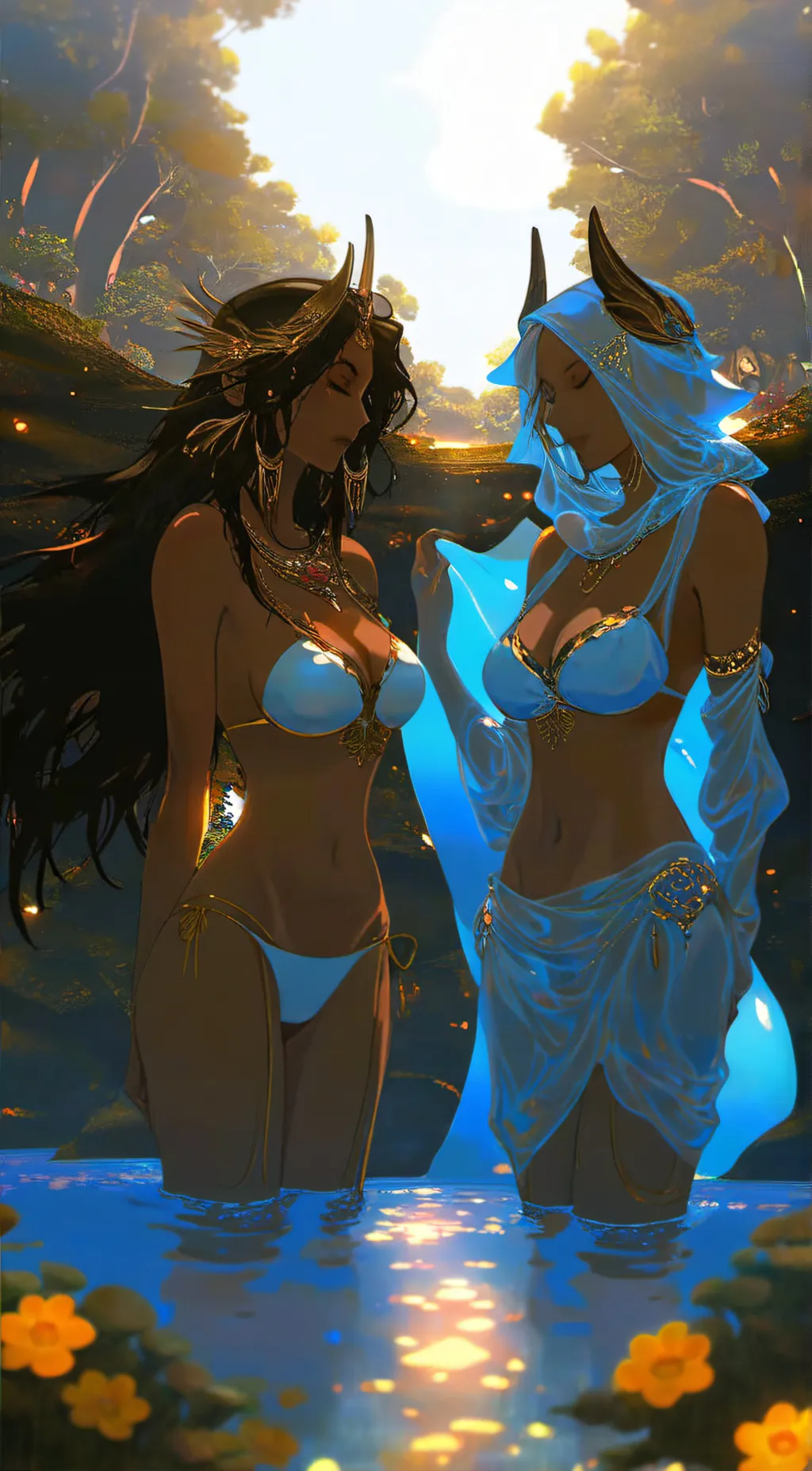 ai character: Hina and Minnick  background