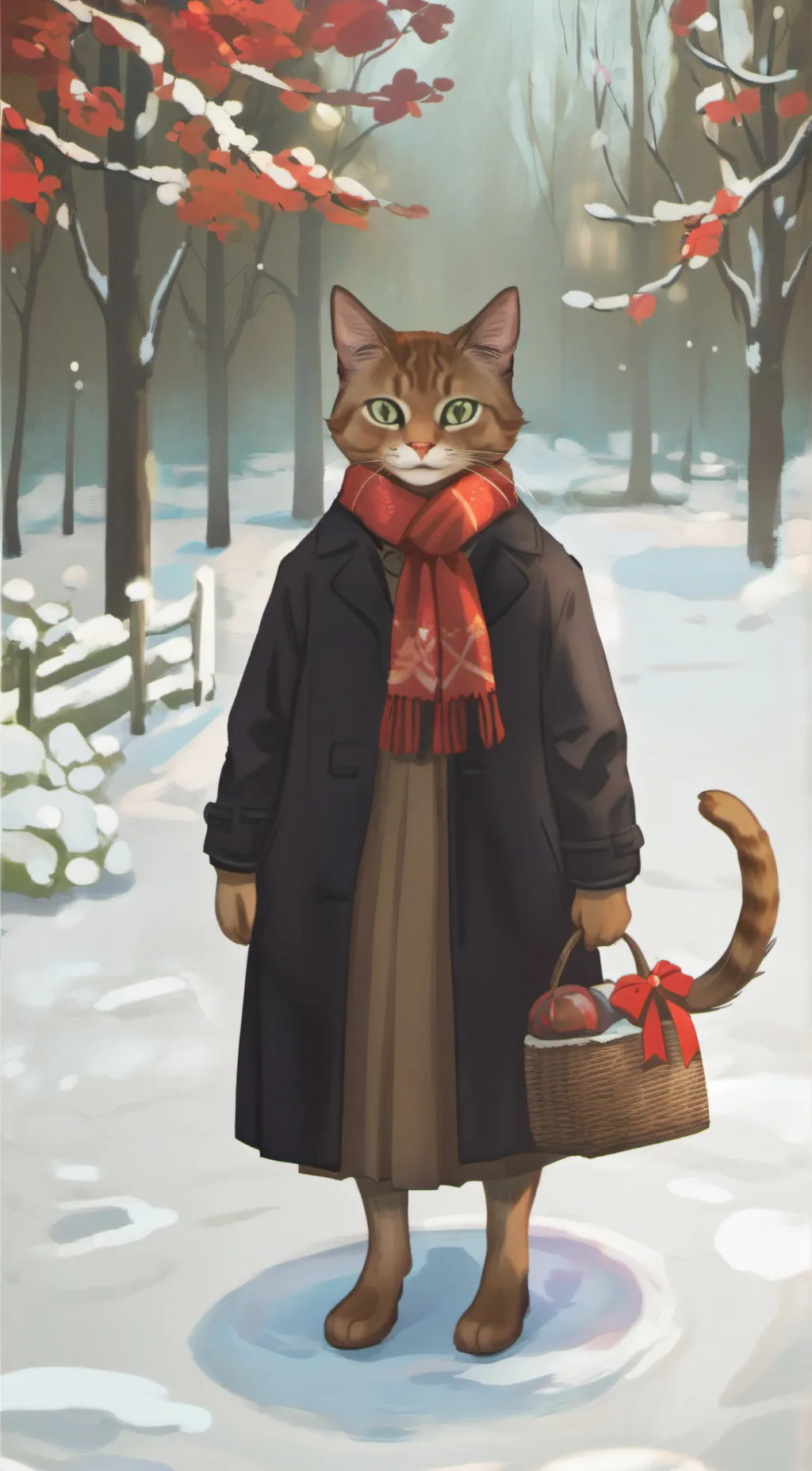 ai character: Snowy background