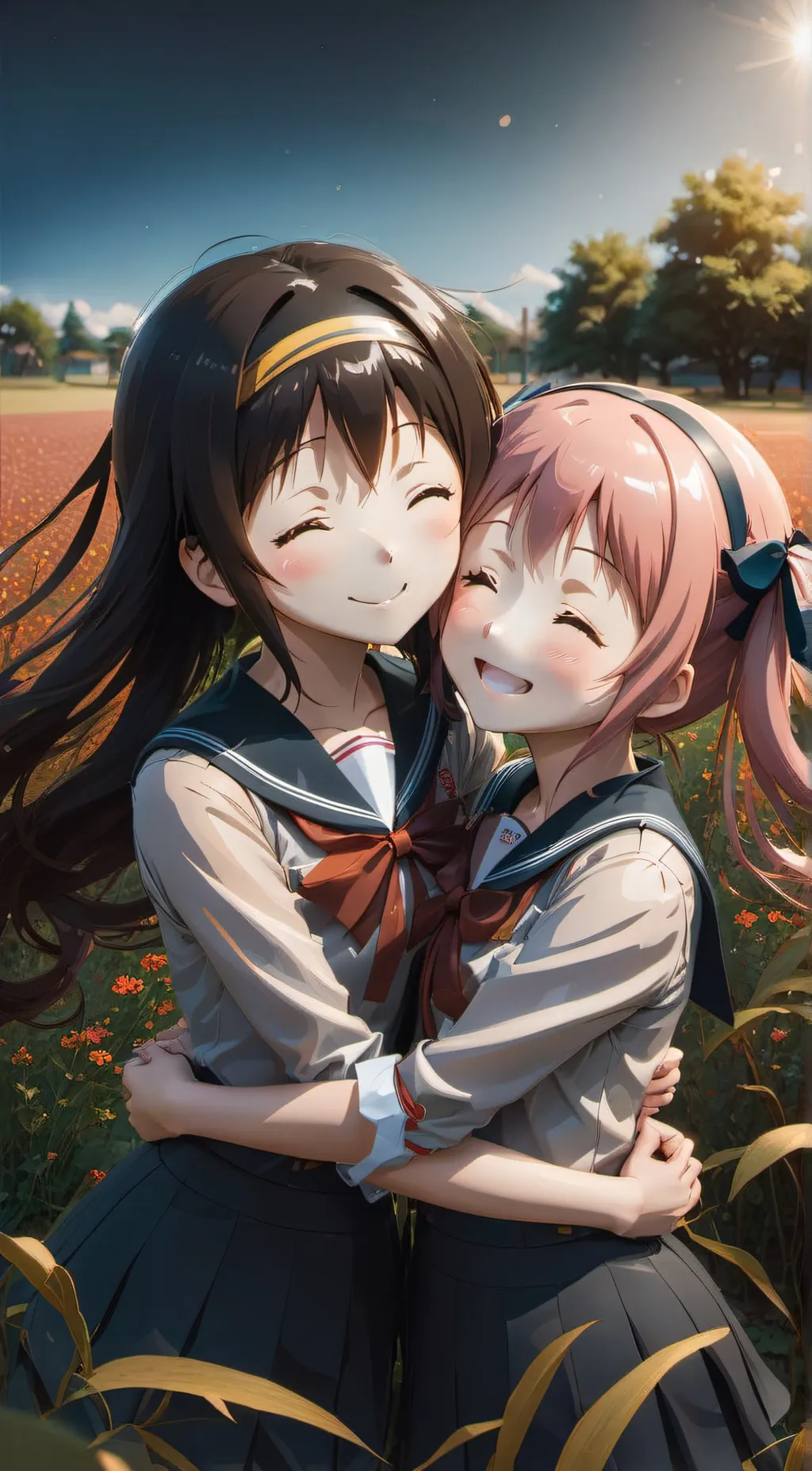 ai character: homura and madoka  background