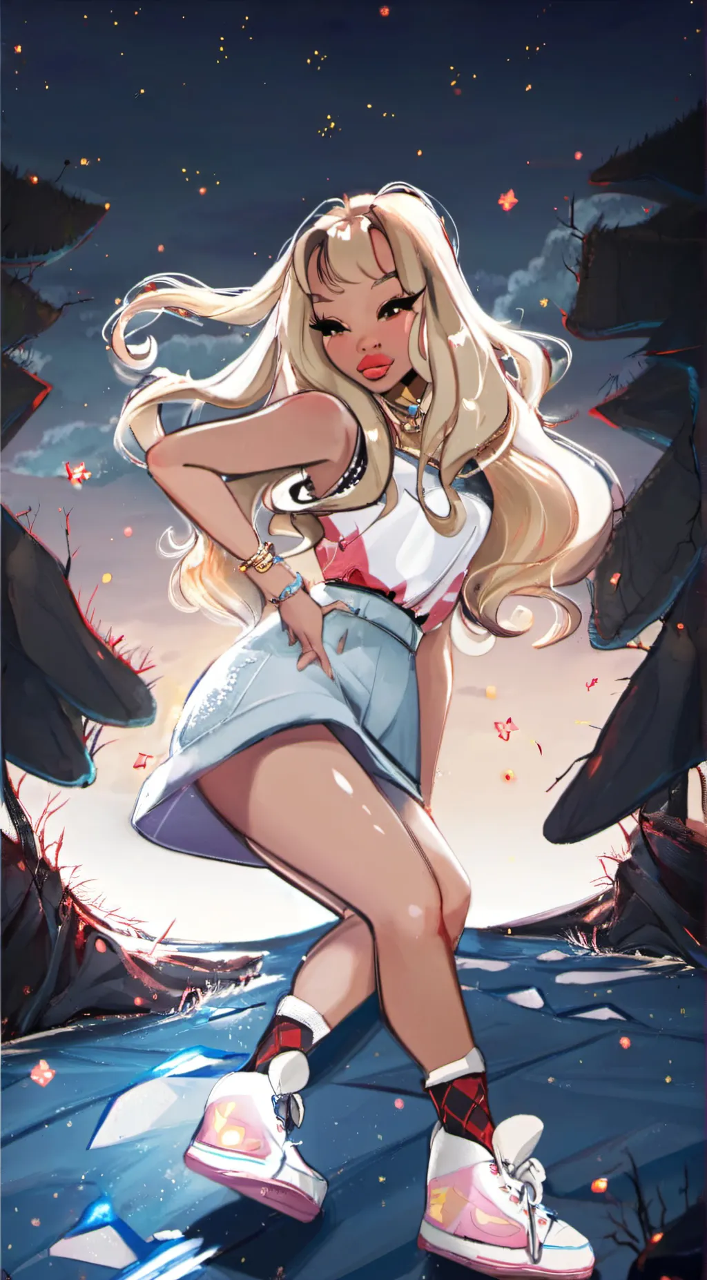 ai character: Sassy bunny  background