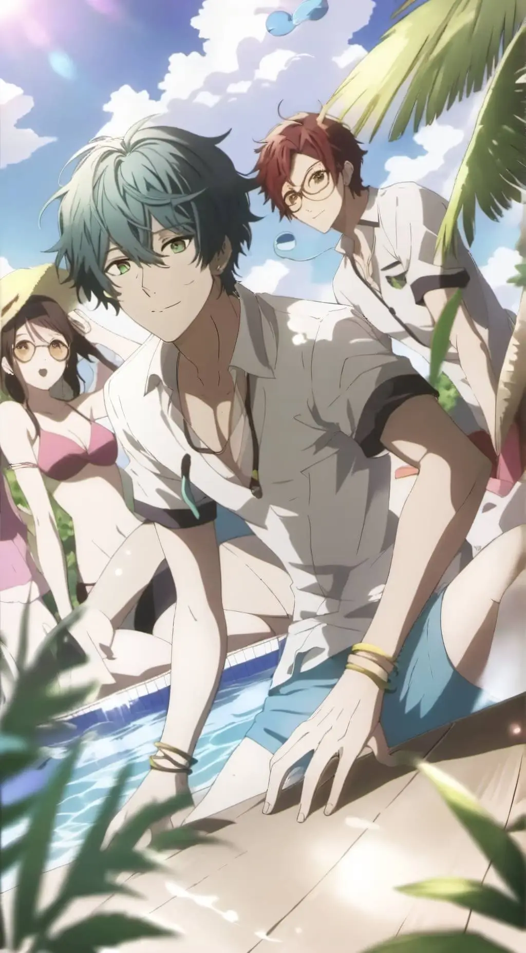 ai character: Mha pool!! background