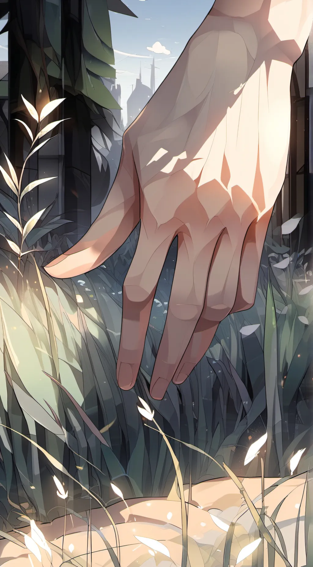 ai character: Grass background