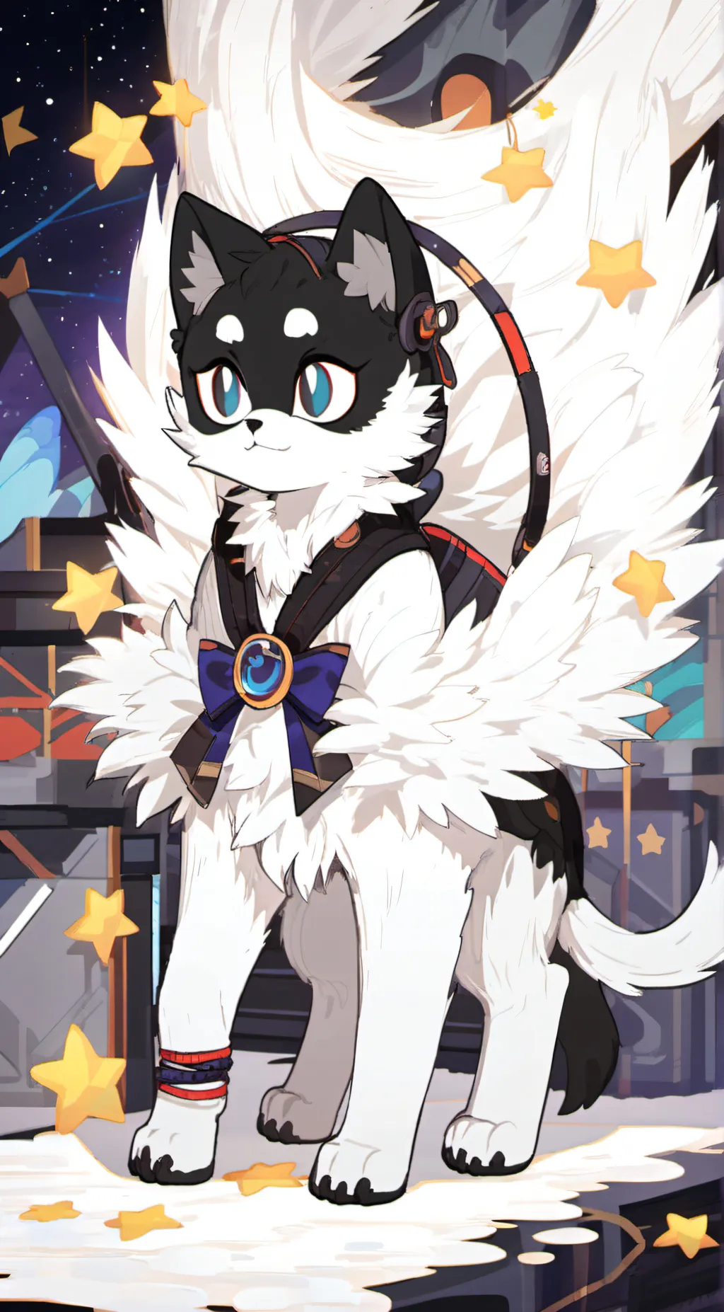 ai character: white catnap background
