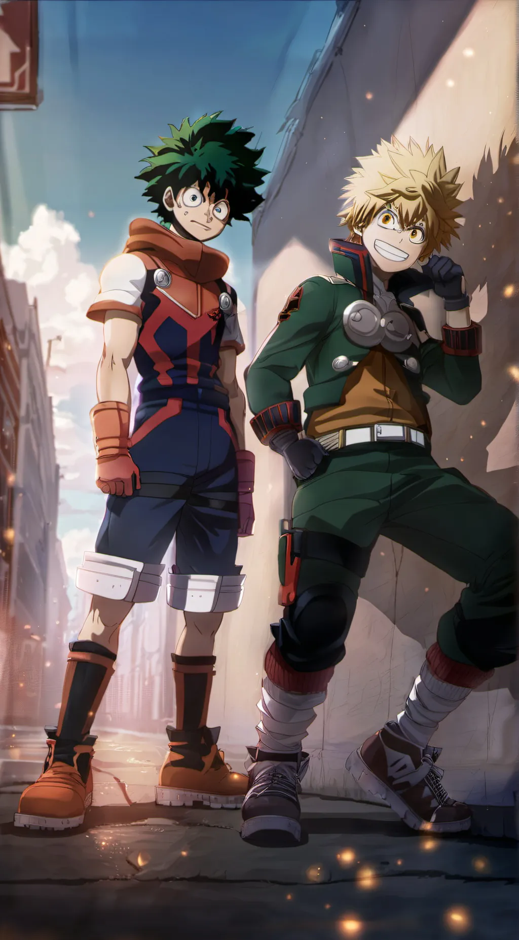 ai character: Bakugo & Deku background