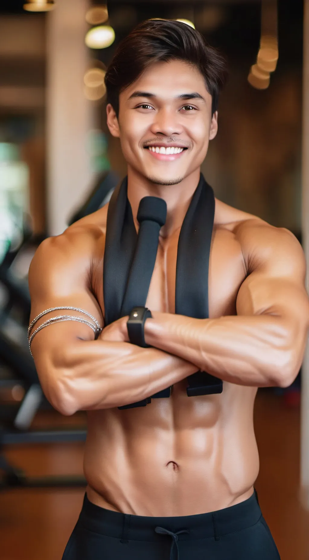 ai character: gym man background