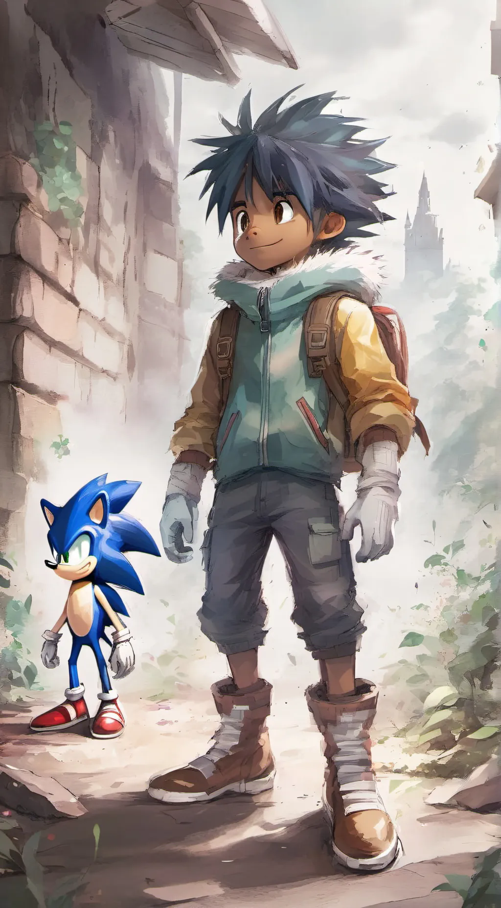 ai character: sonic and jayden  background