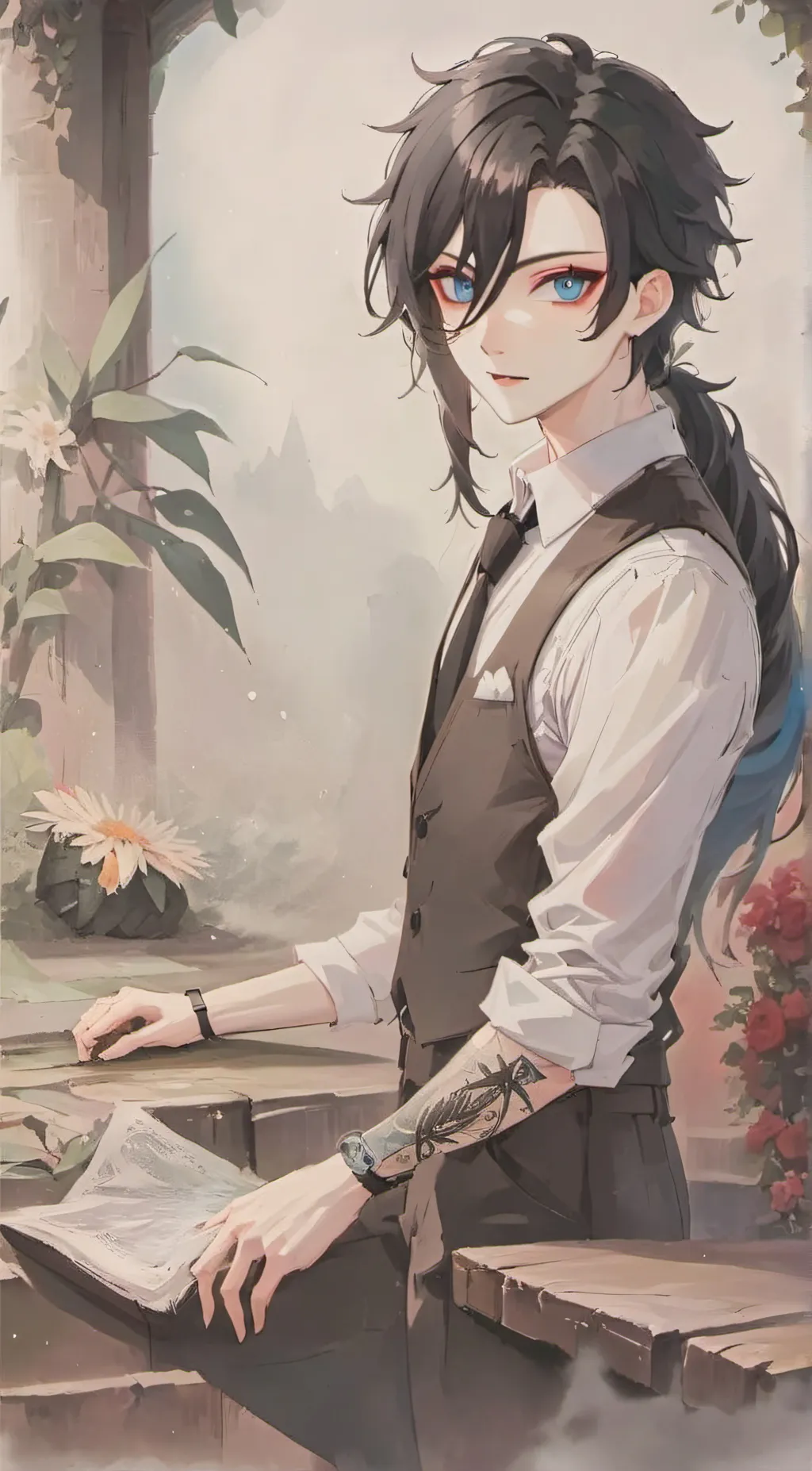 ai character: Katsukie  background