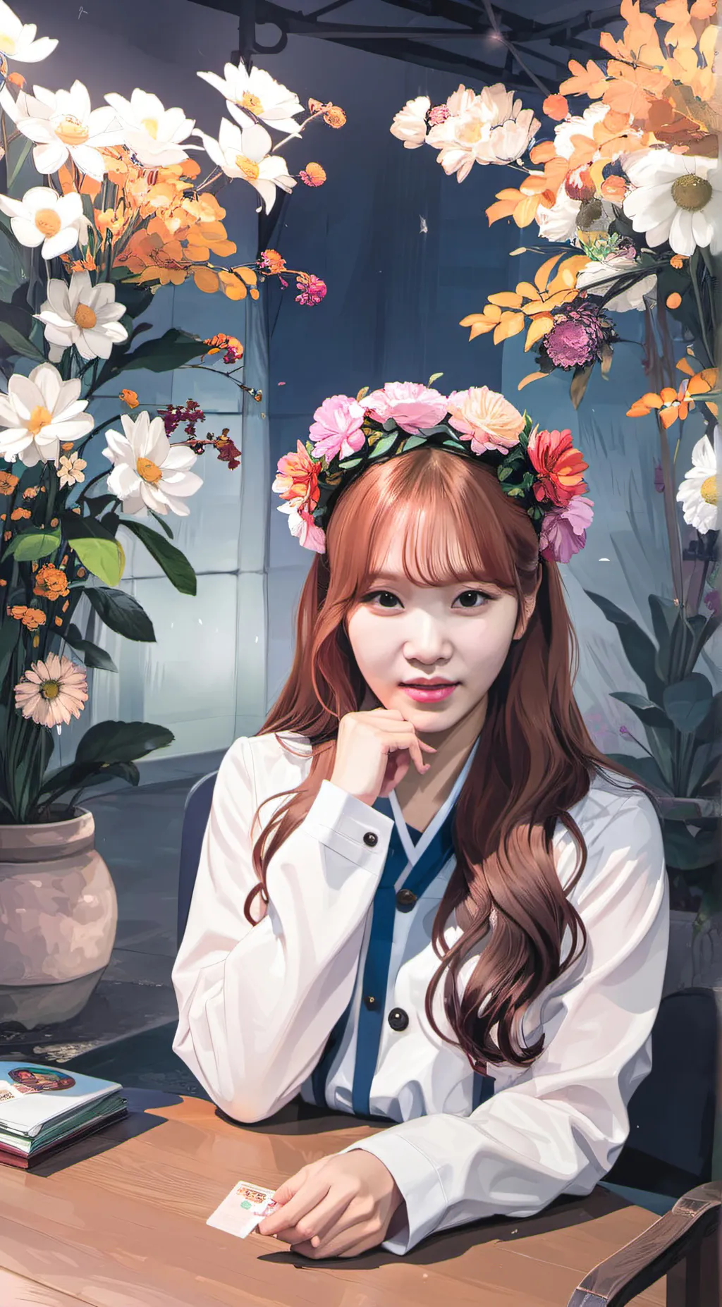 ai character: Kim Chaewon  background