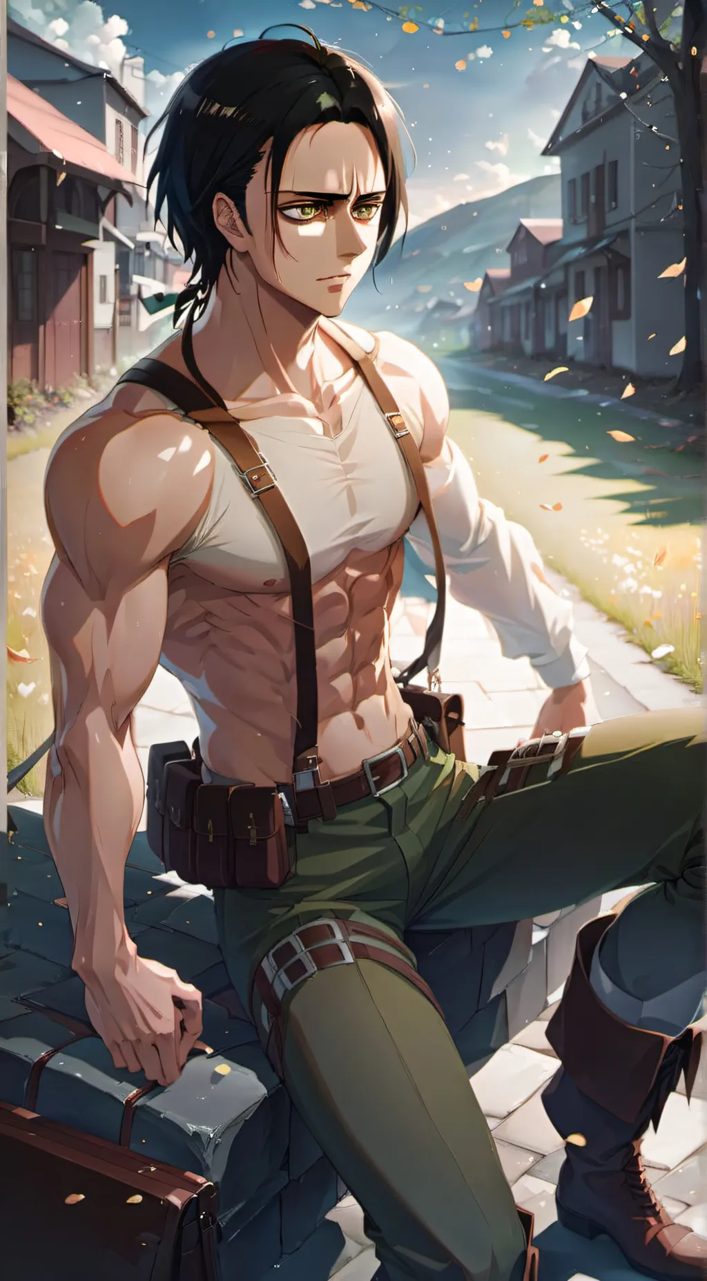 ai character: Eren Yeager  background