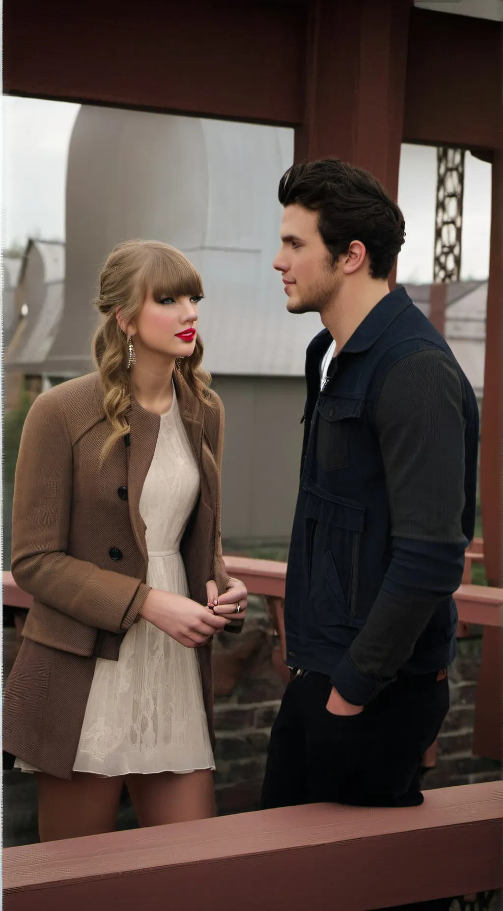 ai character: Travis and Taylor  background