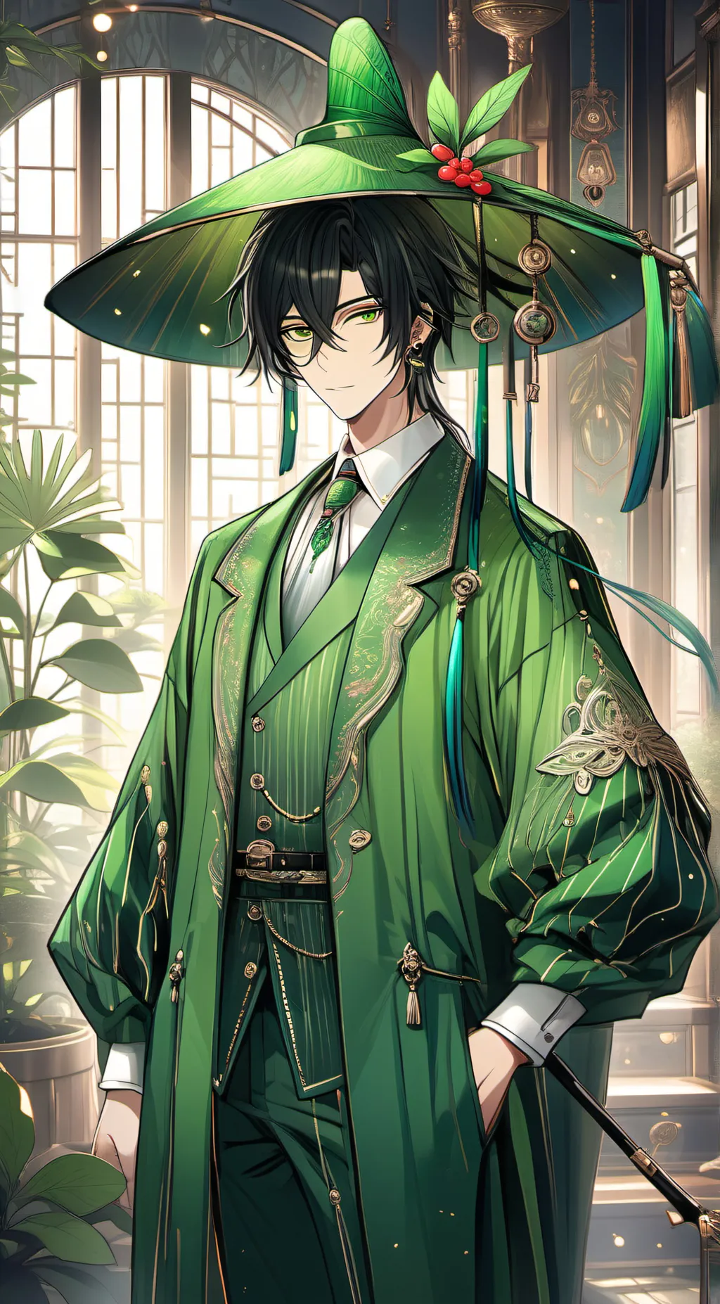 ai character: green background