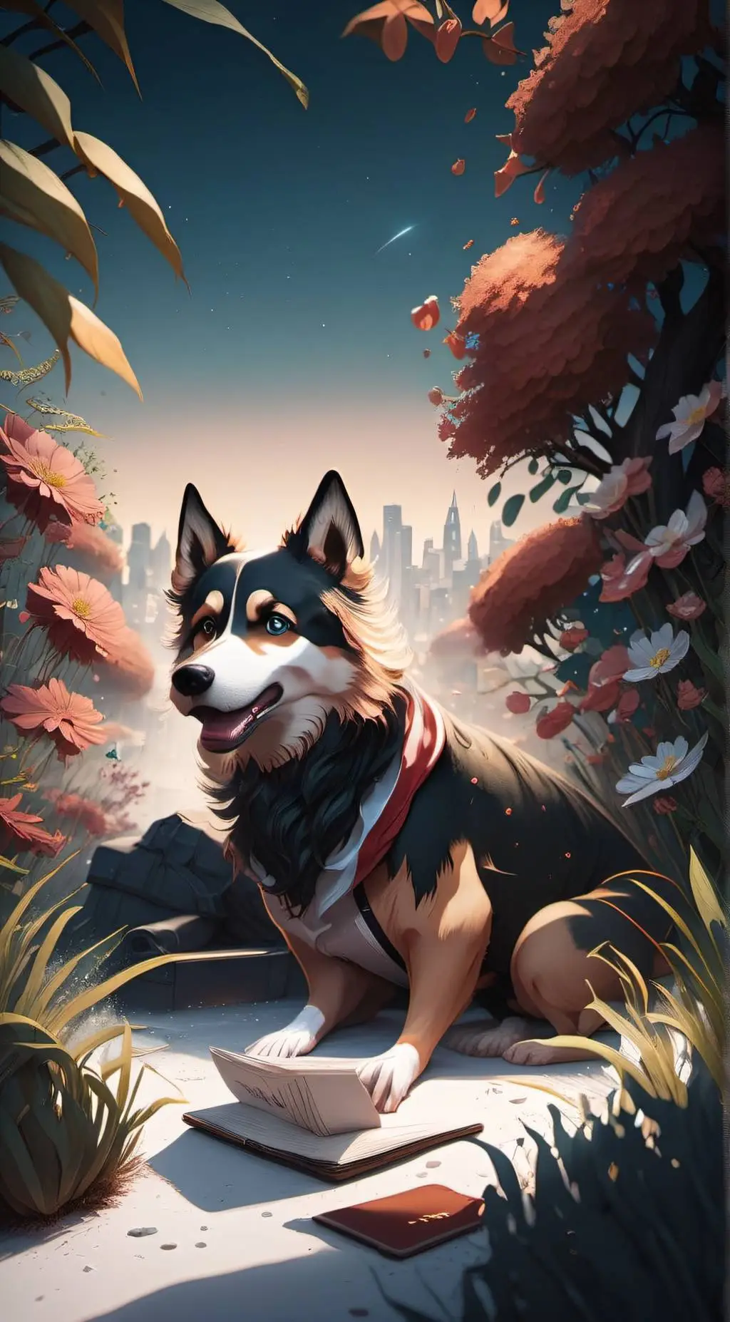 ai character: dog background