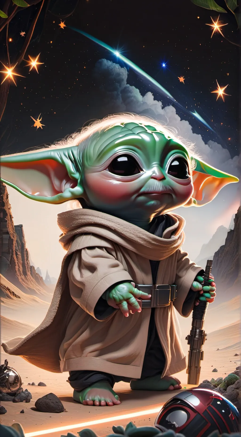 ai character: Baby Yoda background